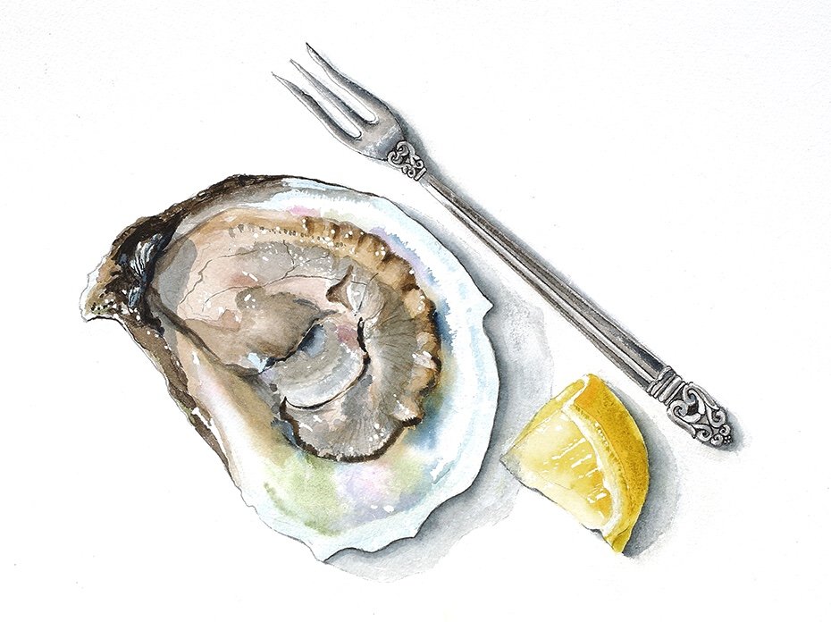 Karin	Tyndall-	Oyster on the Half Shell,	Watercolor	$1,250 