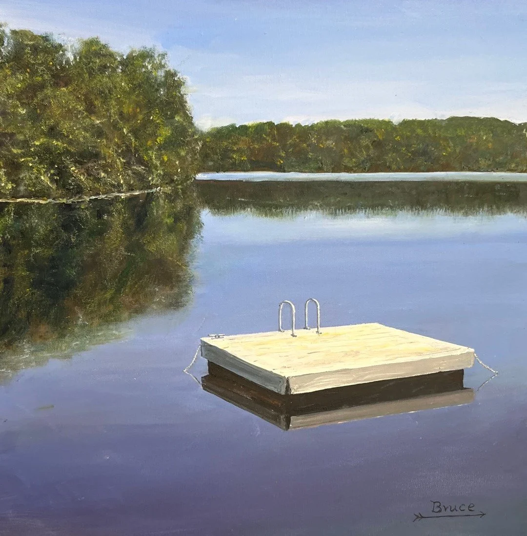 Bruce	Simkins-	Square Float in a Round Pond,	Oil	$800 