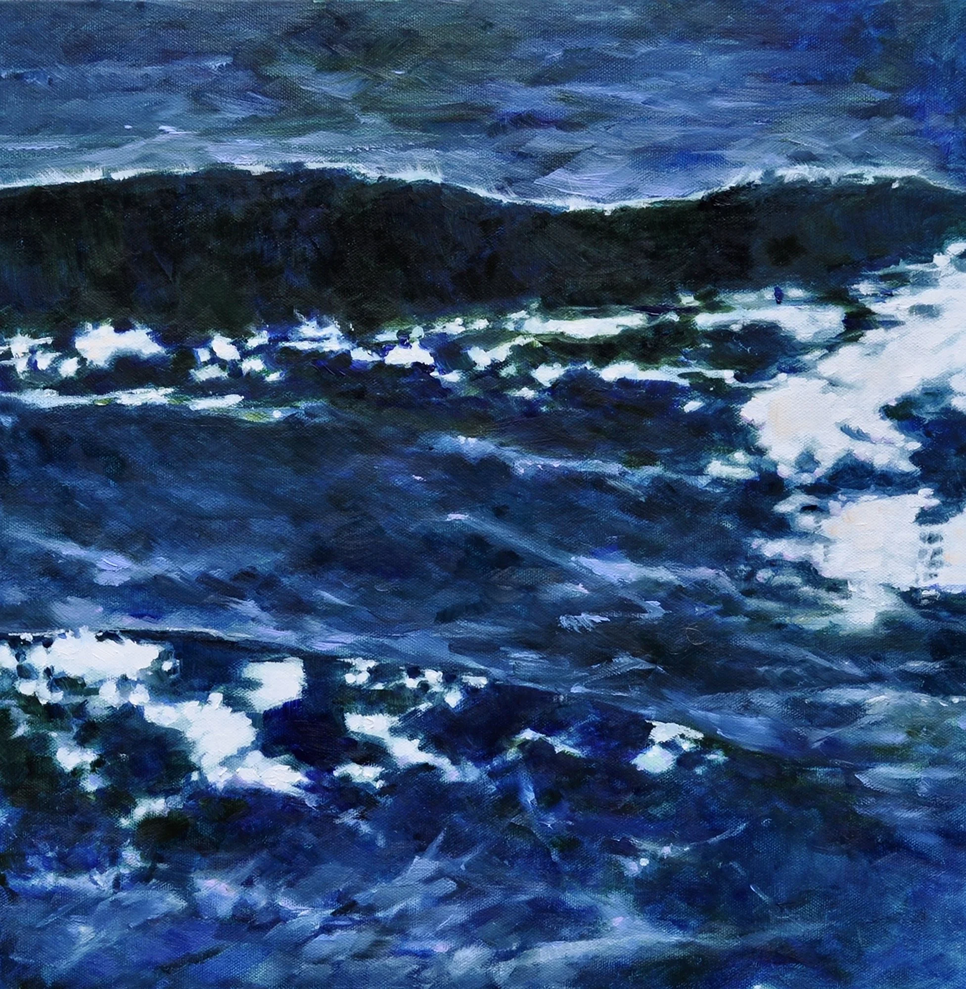 Juror's Award First Place- Marian Strangfeld, Navy Blue- Oil