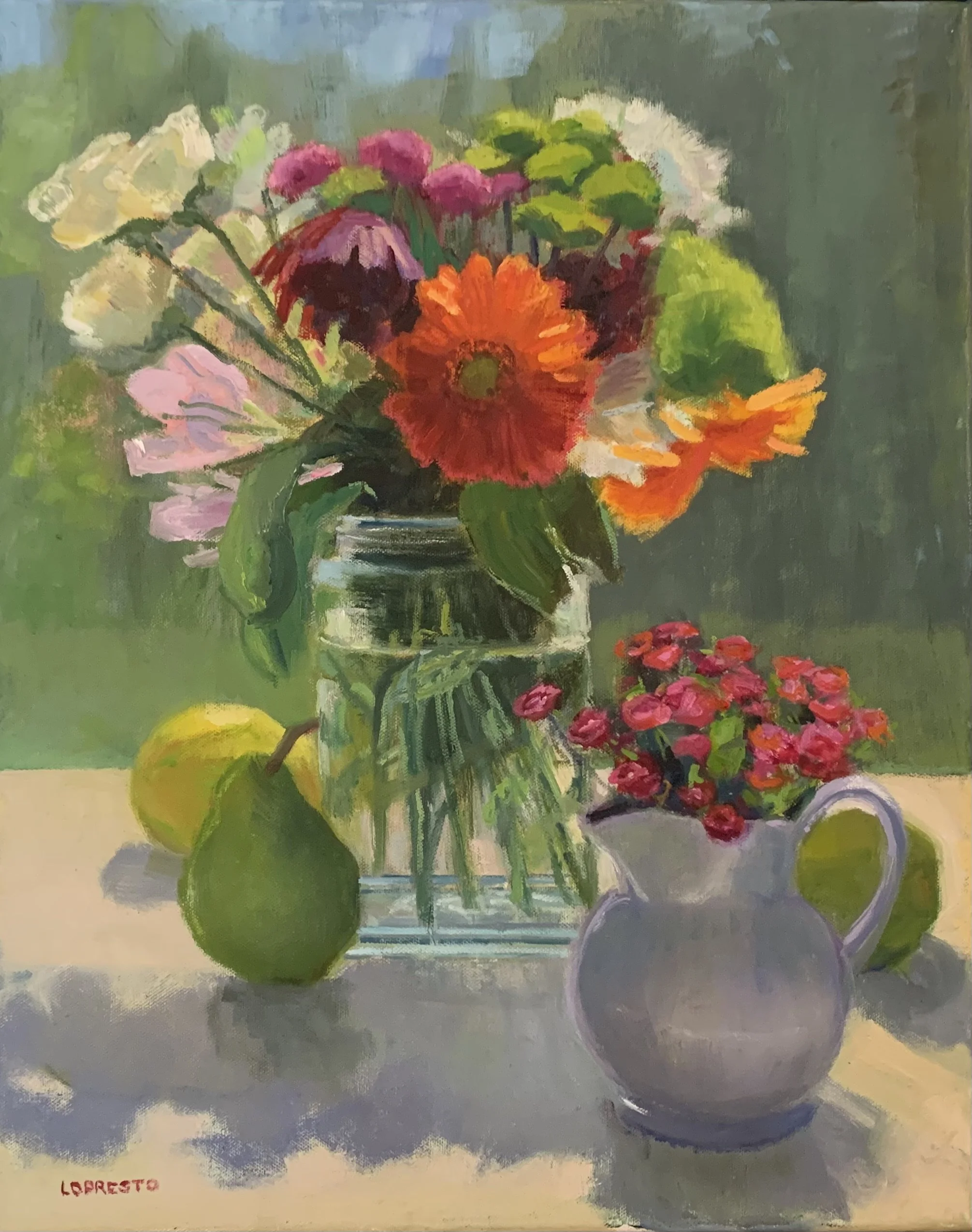 Peg	LoPresto-	Back Lit Gerber Daisey,	Oil	 $500 