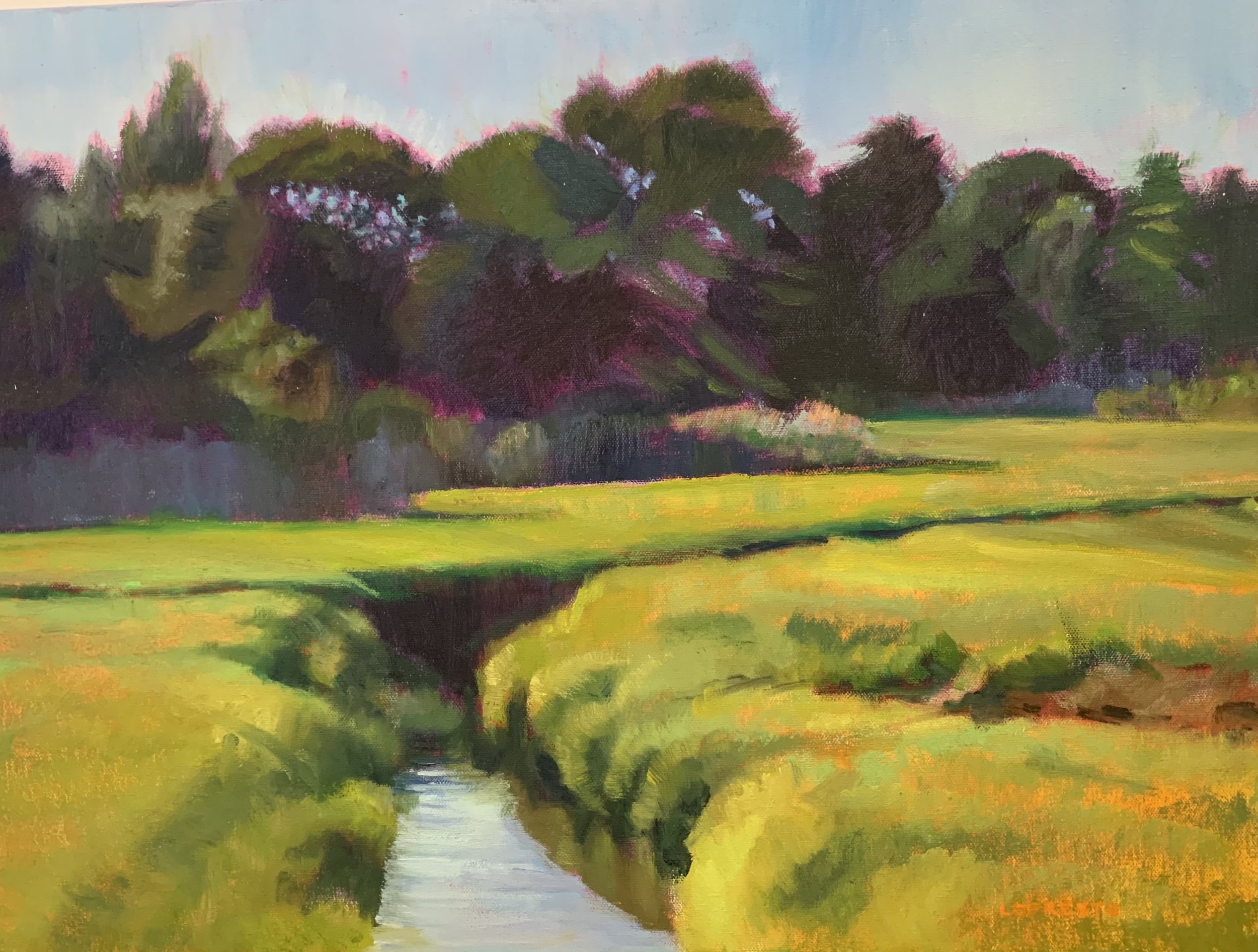 Peg	LoPresto-	Marsh Sunny Day with Stream,	Oil	 $600 