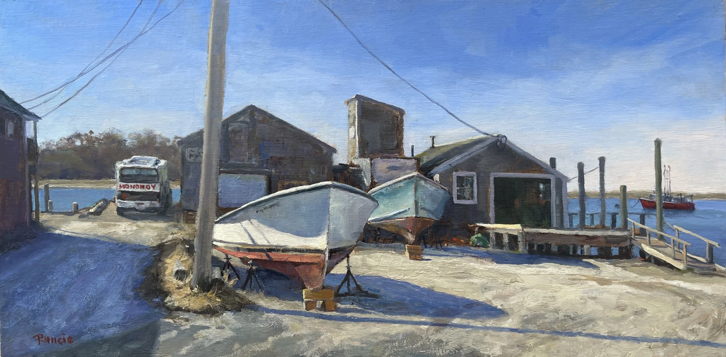 Peg	Runcie-	Old View of Stage Harbor,	Oil	 $950 