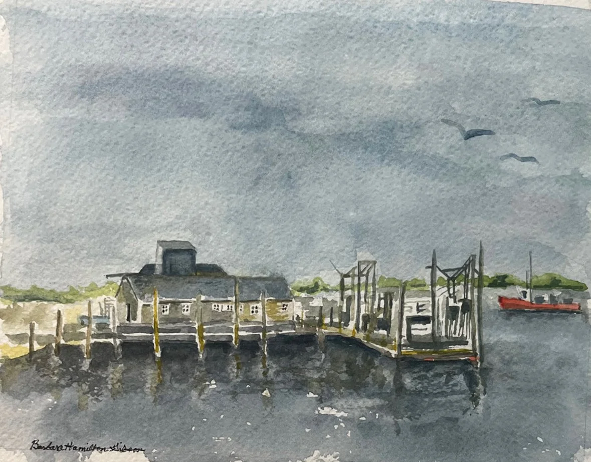 Barbara Hamilton Gibson- Stage Harbor History, 	Watercolor	 $285 