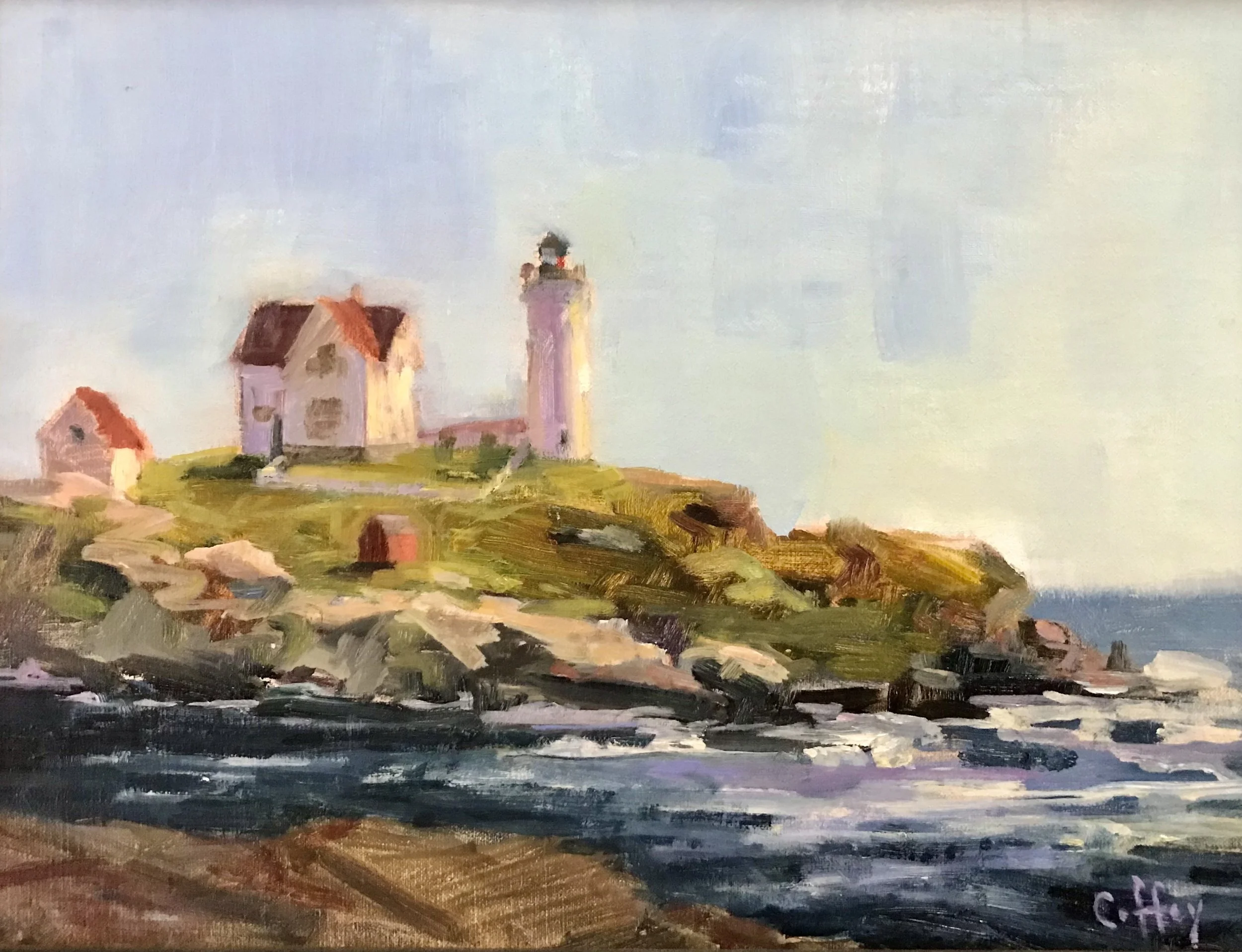 Lyn	Coffey-	Nubble Lighthouse, York Maine,	Oil	 $825 