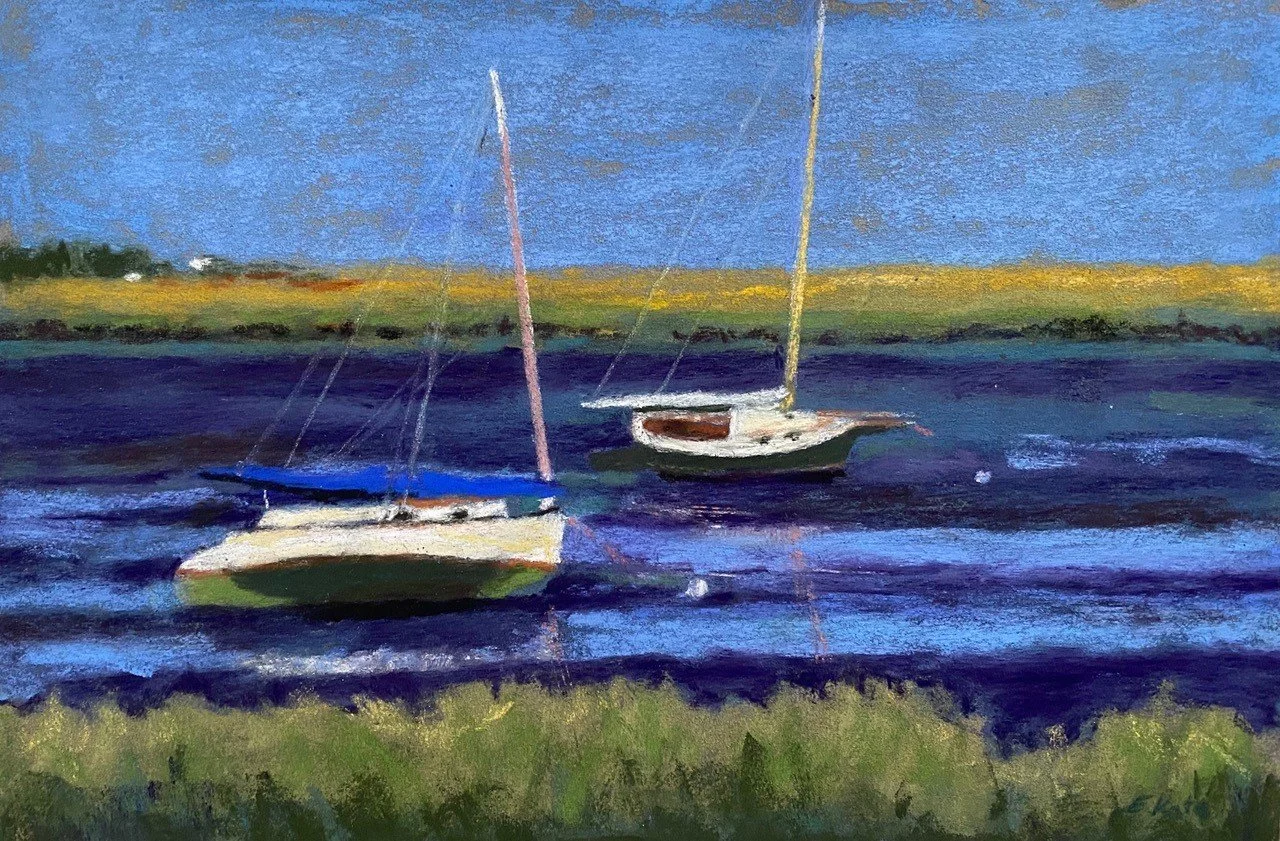Kate	Laing-	Catboats at Rest,	Pastel	 $350 