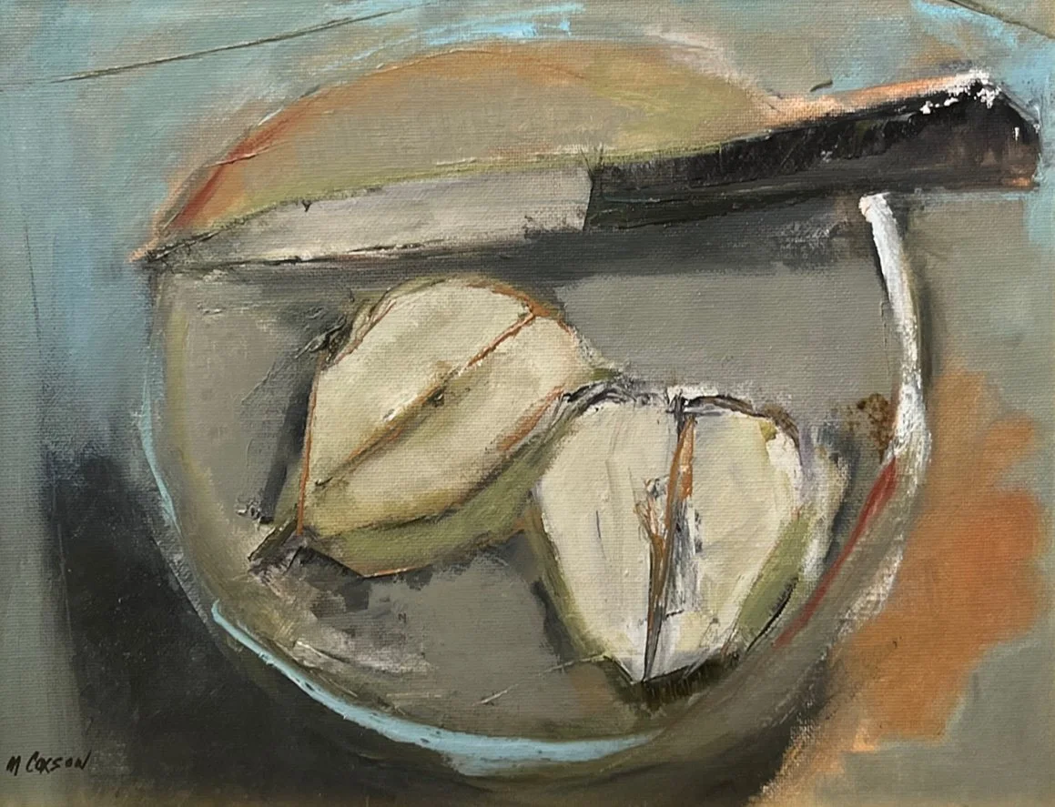 Mimi	Coxson-	Pears with Knife,	Oil	 $2,200 