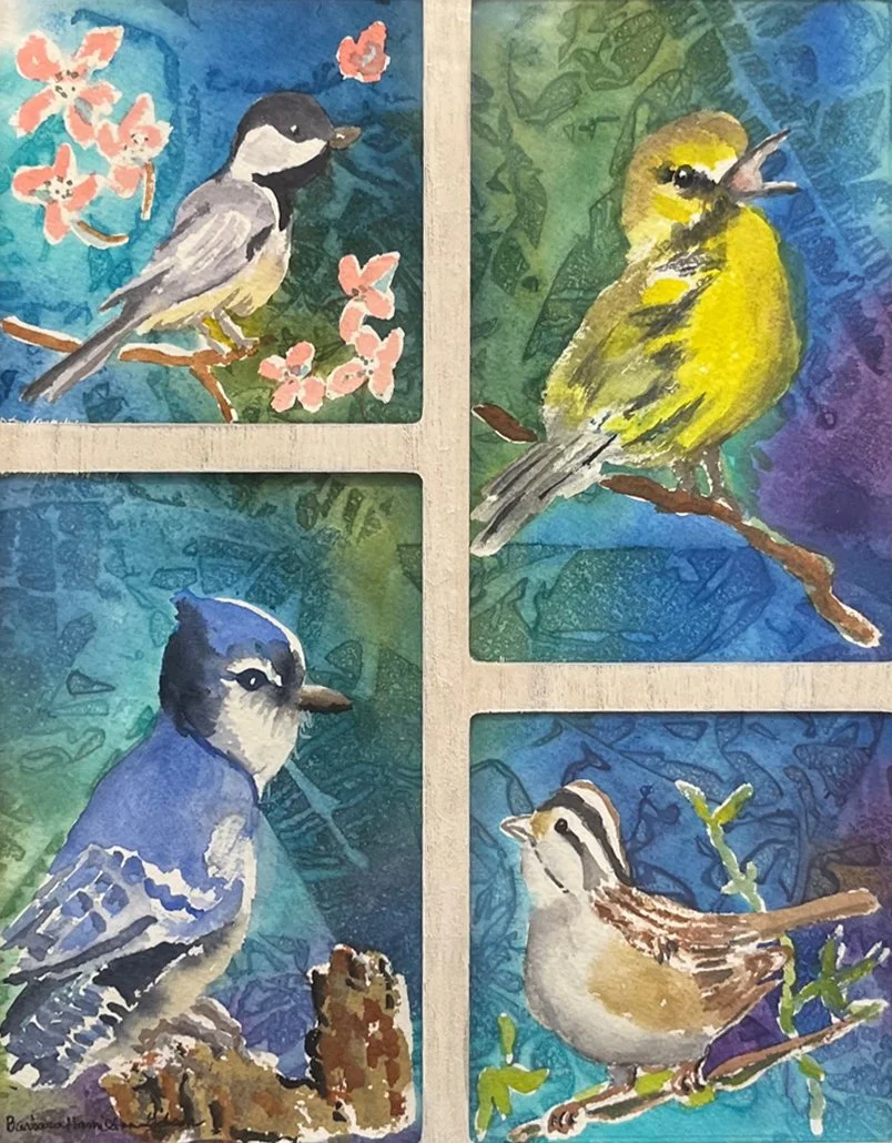 Barbara Hamilton	Gibson	-Birds at the Window #2	, Watercolor	 $225 