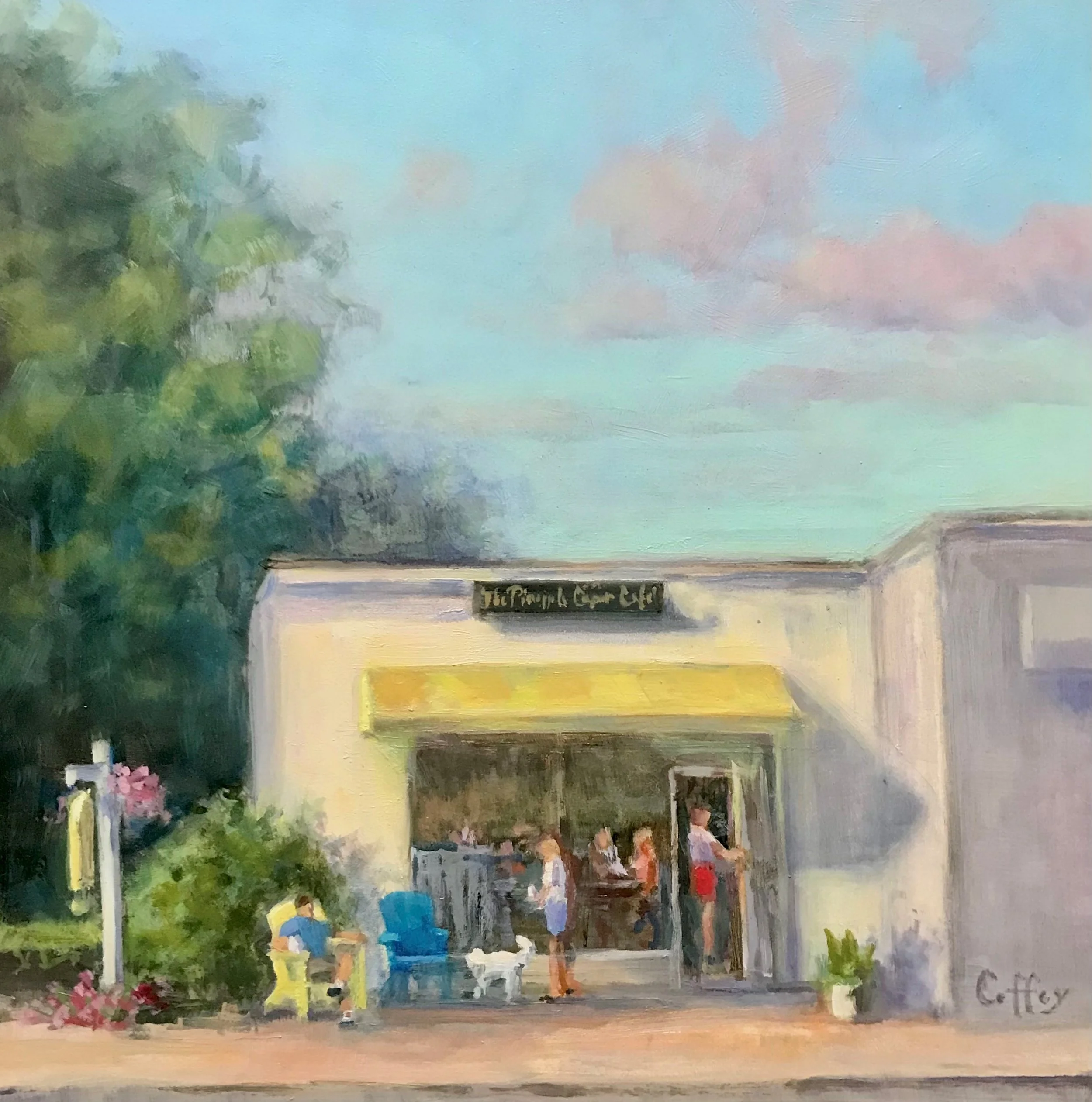 Lyn	Coffey	- Coffee with Friends,	Oil	 $500 