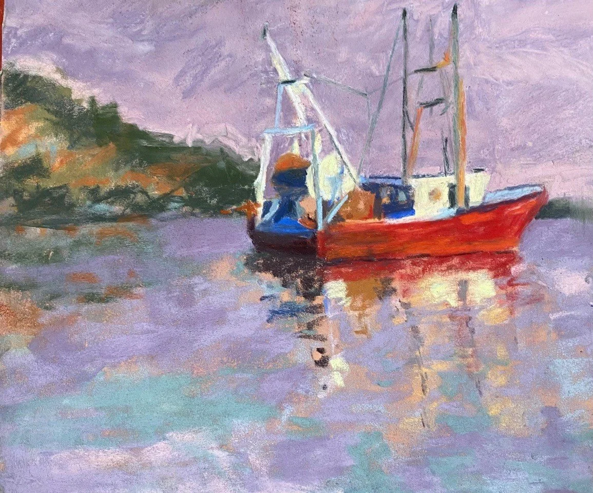 Kate	Laing-	Workboat at Rest,	Pastel	 $300 