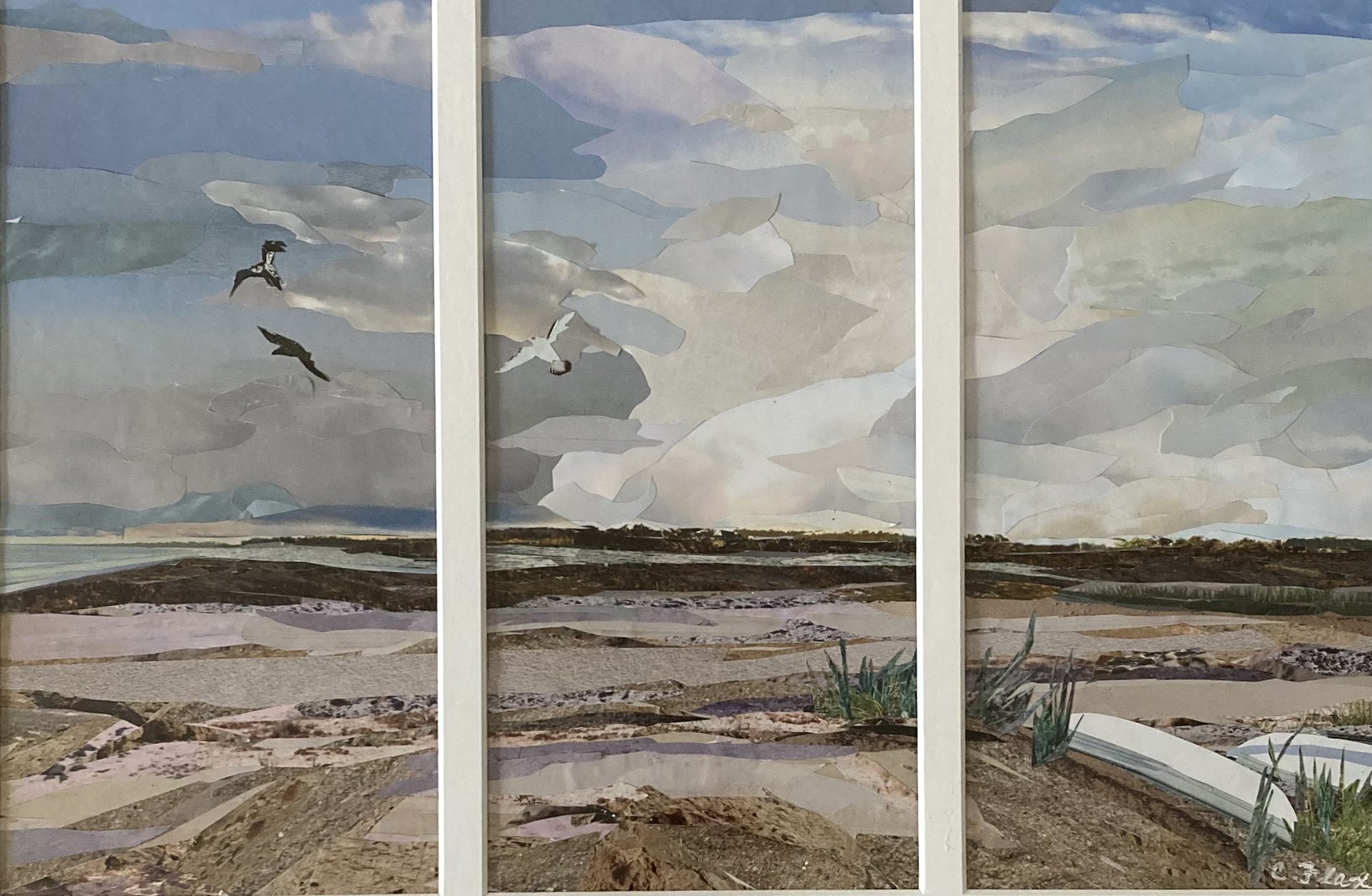 Mixed Media 1st Place - Carol Flax- Dinghies (triptych)