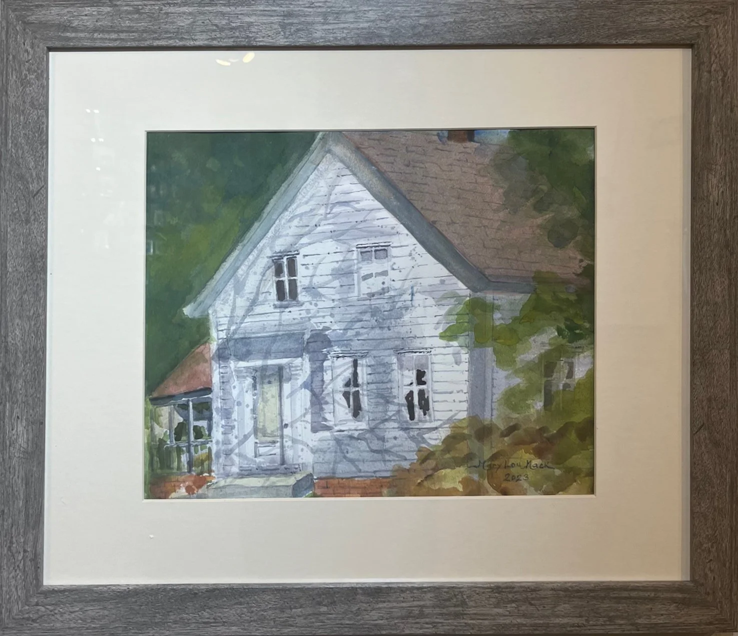 Mary Lou	Mack-	The Old Farmhouse,	Watercolor	 $300 	Robert Mesrop