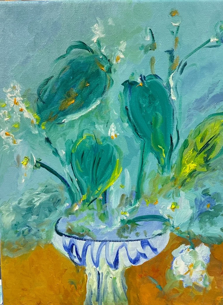 Marilyn	Massad	- Dancing Philodendrons,	Oil	 $250 	Marian Strangfeld