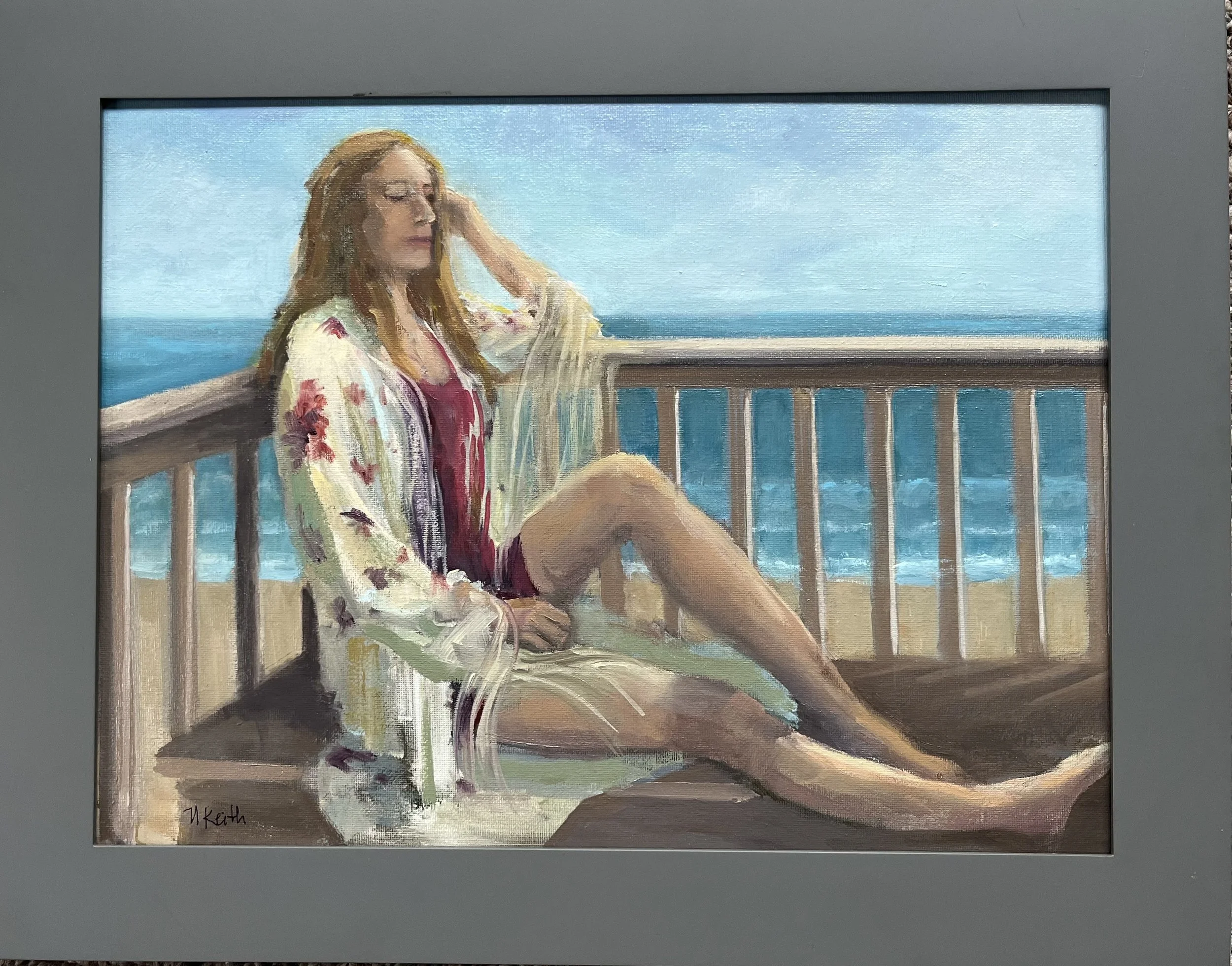 Nancy	Keith-	Sunning on the Deck,	Oil	 $230 	Maryalice Eizenberg