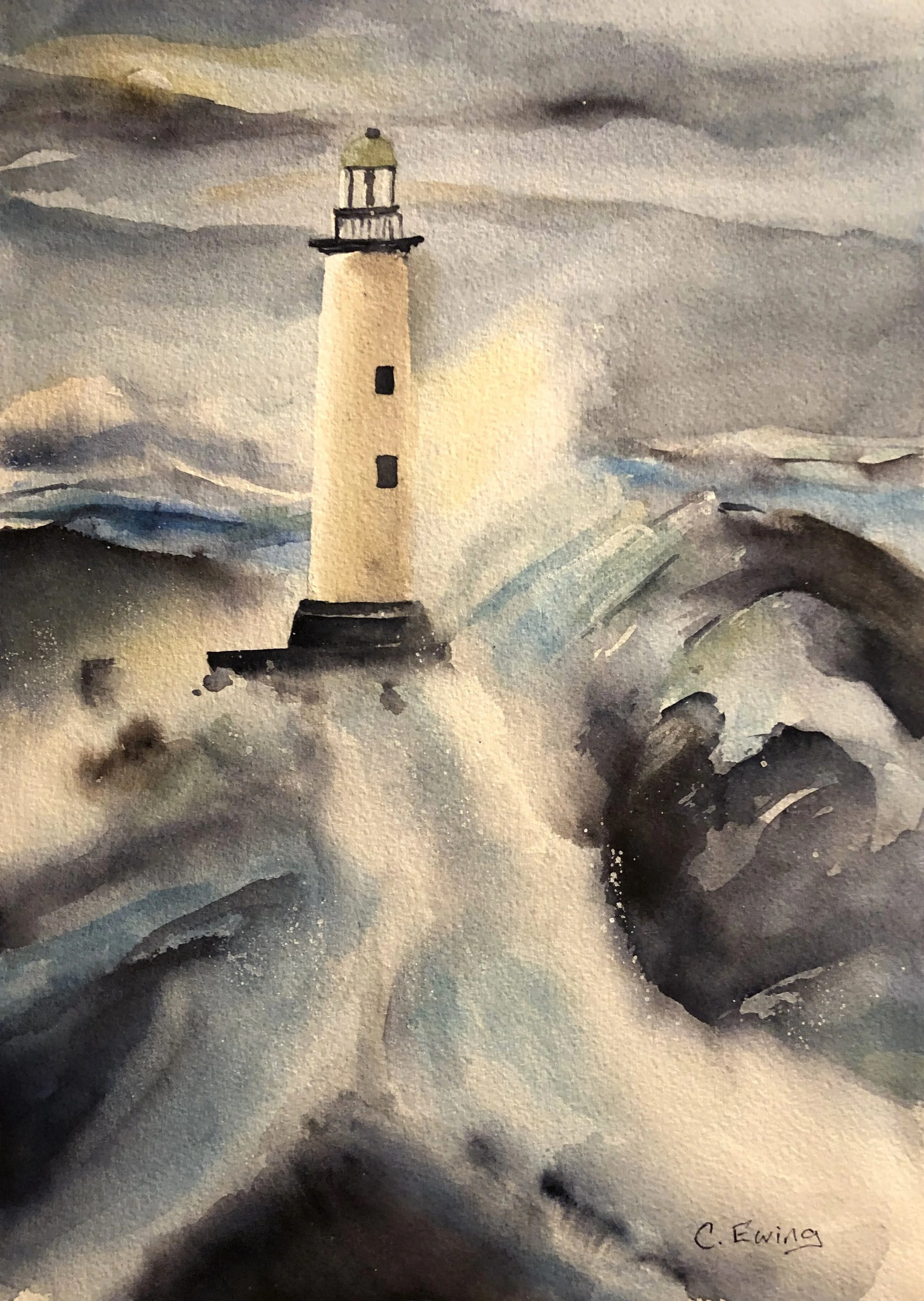 Carol	Ewing-	Stormy Seas,	Watercolor	 $200 	Robert Mesrop