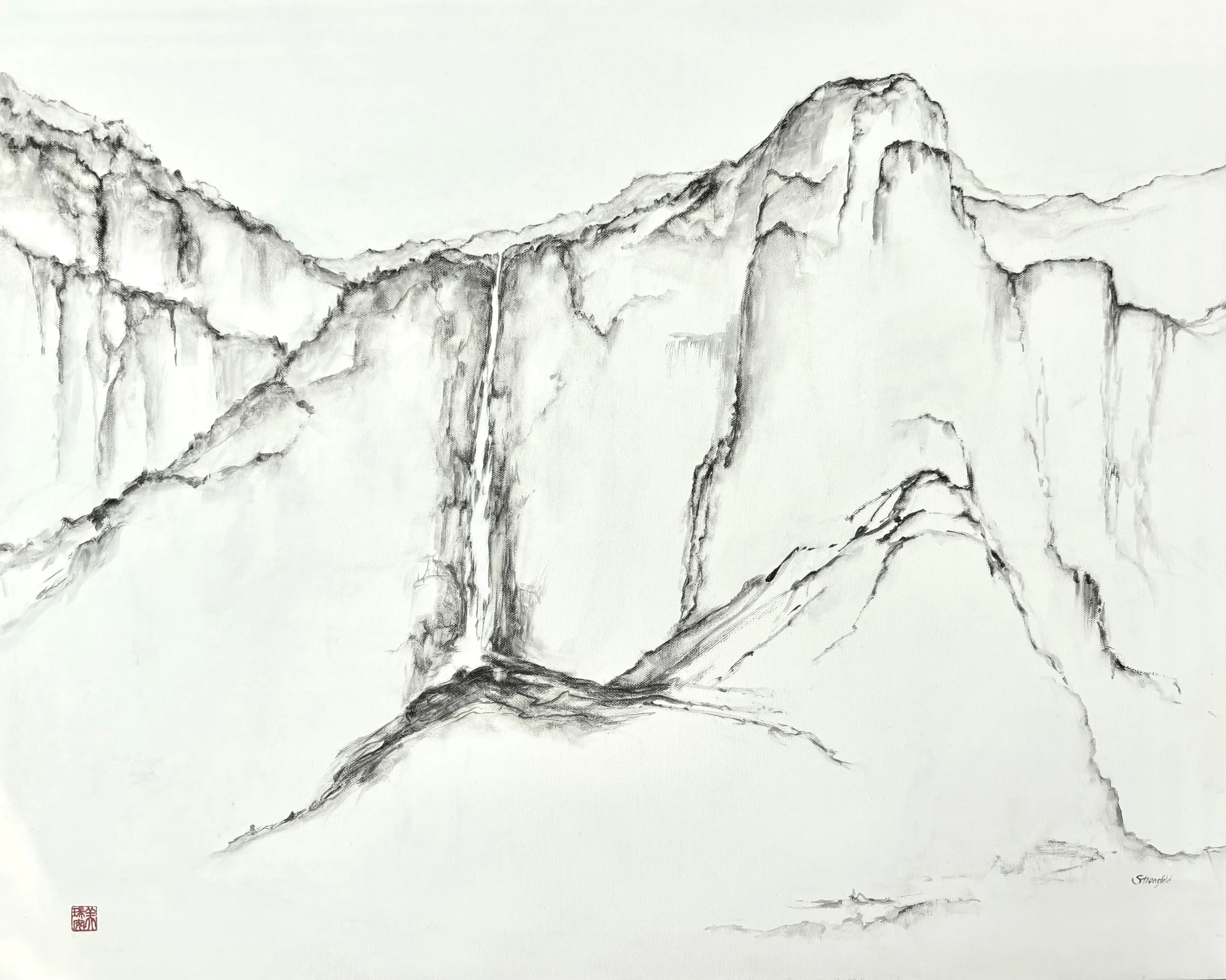 Marian	Strangfeld:	Ribbon Falls Yosemite,	Oil	$1,400