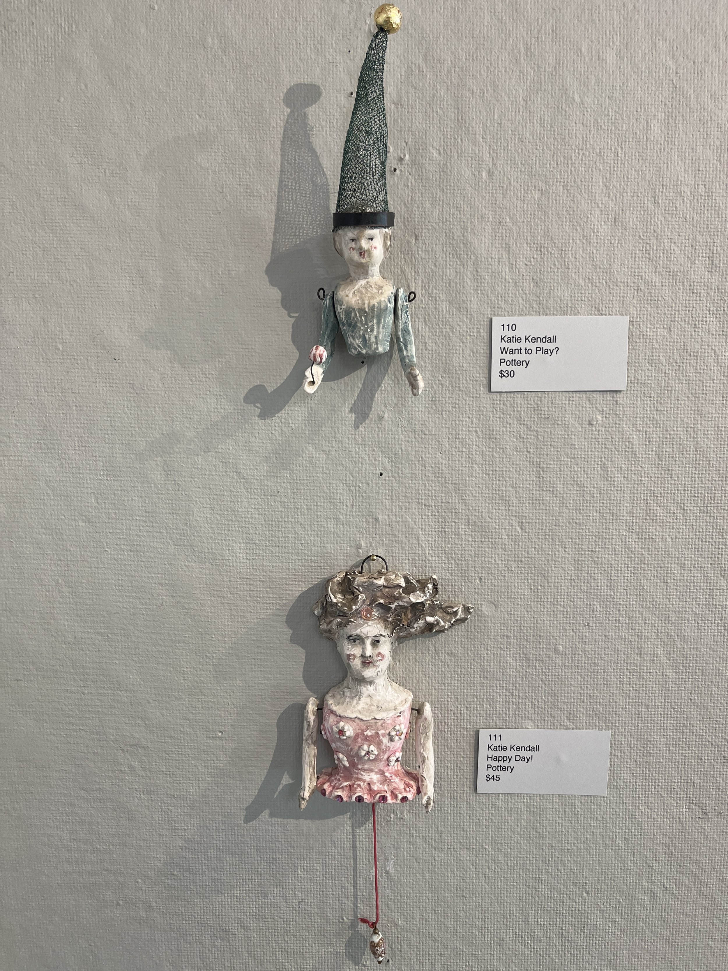 Honorable Mention Katie Kendall- Want to Play & Happy Day, Pottery