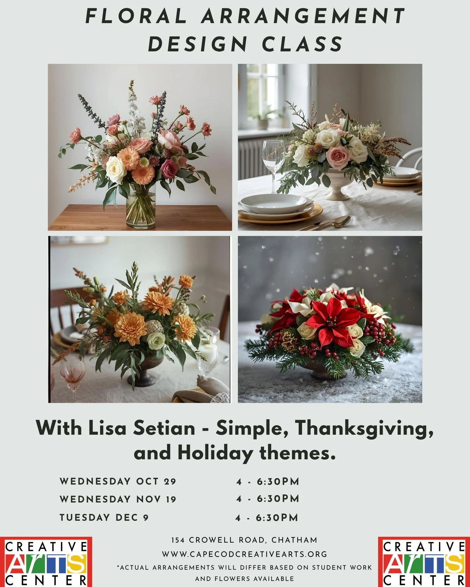 ✨Sign up for the October 29th class by this Thursday so we can have beautiful fresh flowers ready for you!✨