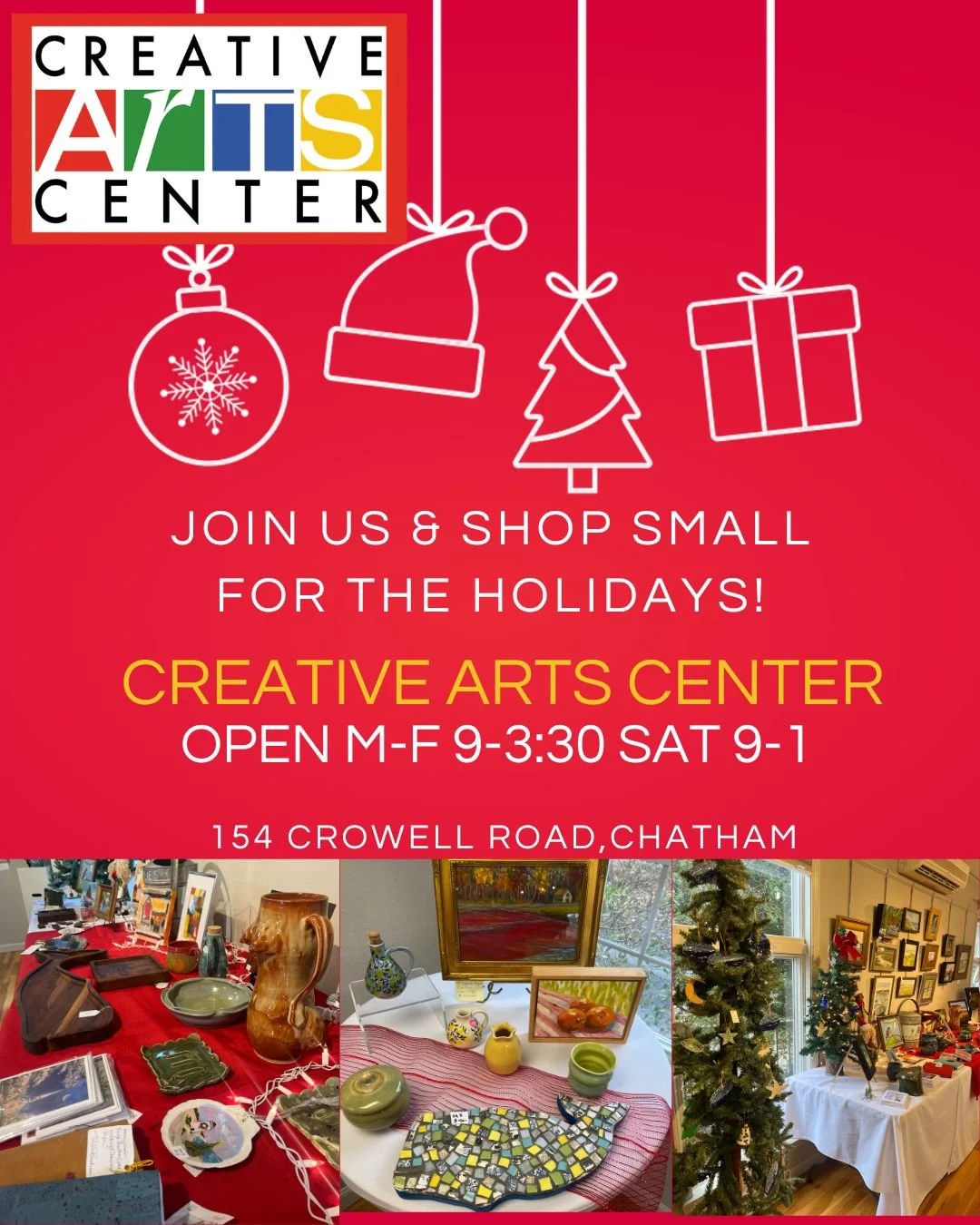 ✨ Shop Local Art This Season! ✨
Discover unique pottery, fabric goods, ornaments, jewelry, paintings, and so much more &mdash; all handmade by our talented artists.