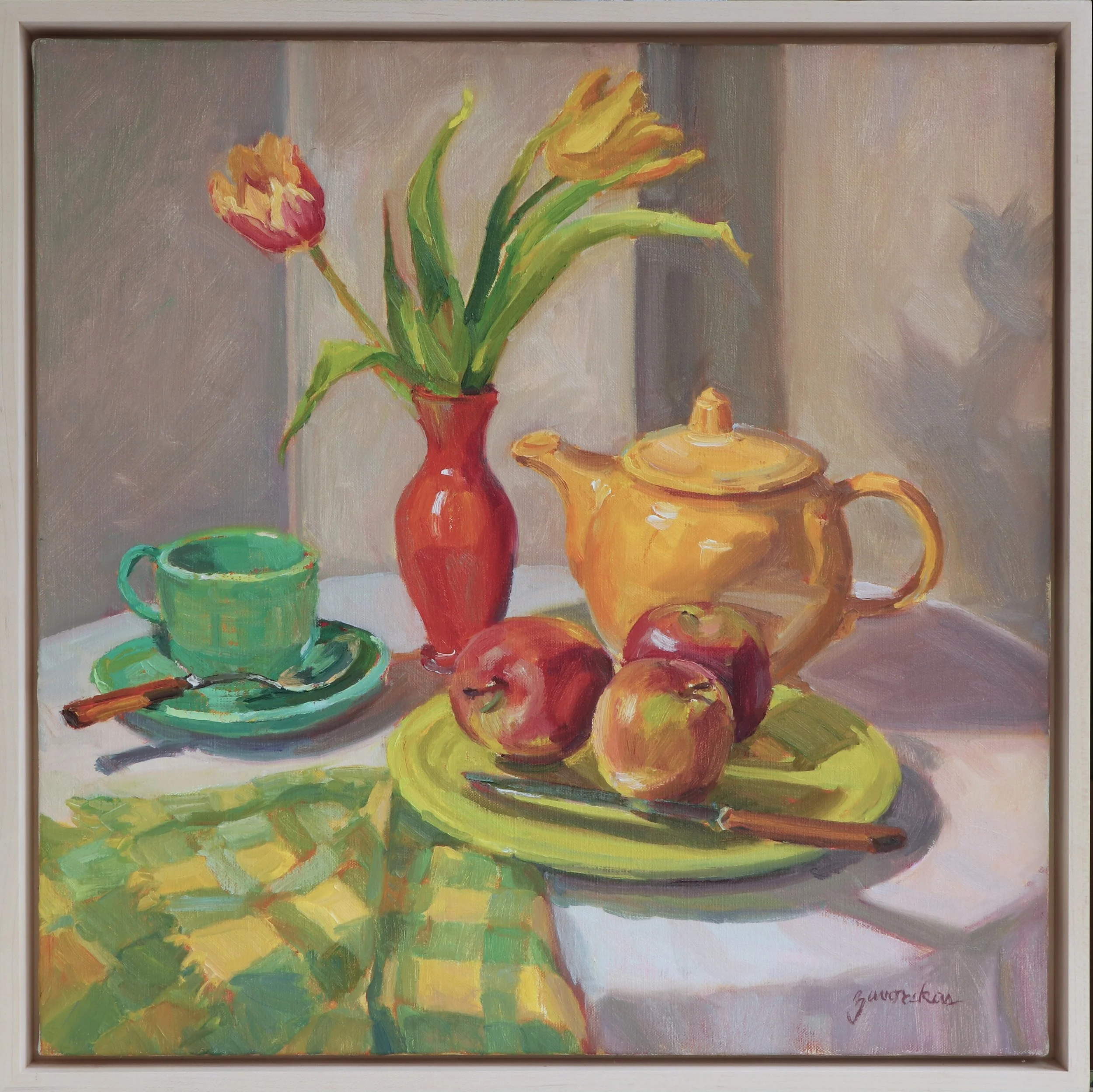Tulips and Teapot oil_linen 18x18x1.JPG