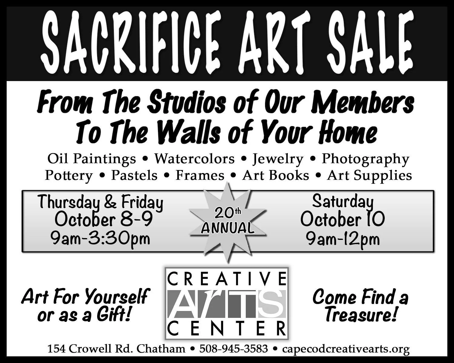 ✨YOUR STUDIO CALLED. IT WANTS ITS SPACE BACK.✨

Have artwork piling up?
Art supplies you never used?
A half-finished experiment you know you&rsquo;re never going to finish?
Upgraded your brushes, frames, easels, tools or supplies?

Bring it to the Cr