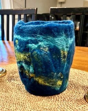 Teal-Royal Blue Wet Felt Vase.JPG