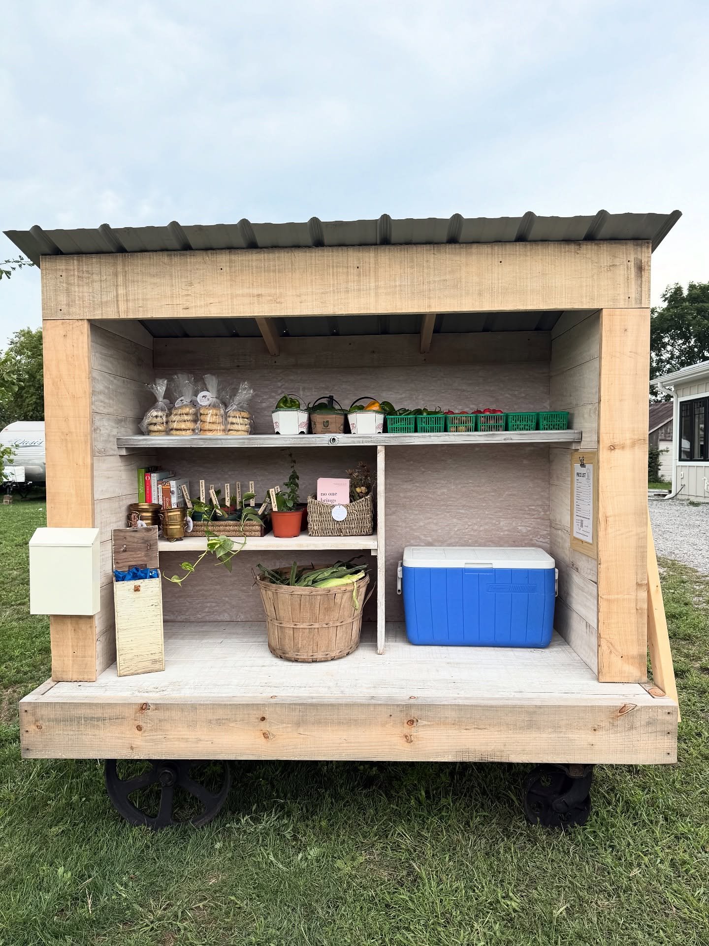 Hey #norfolkcounty! 🏡 Our Skinny Squirrel Farmstand is open! Here&rsquo;s what we have today: 

&bull; NYC Style Bagels (unbleached &amp; organic)
&bull; Rainbow Eggs
&bull; Fresh Corn
&bull; Cucamelons
&bull; Cherry Tomatoes
&bull; Pathos Plants 
&