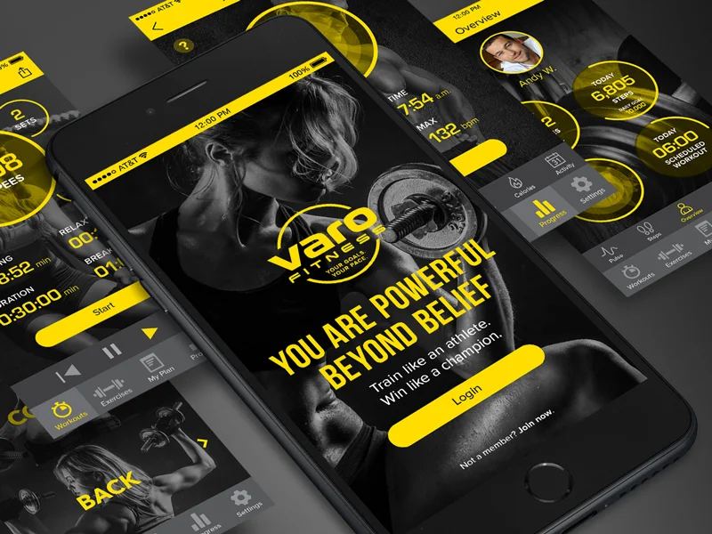 Varo FitnessMOBILE APP UI DESIGN