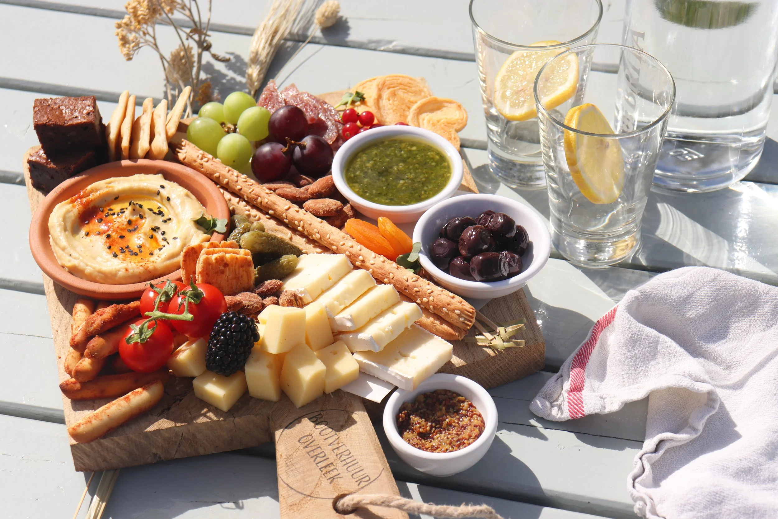 fresh picnic out on the water
