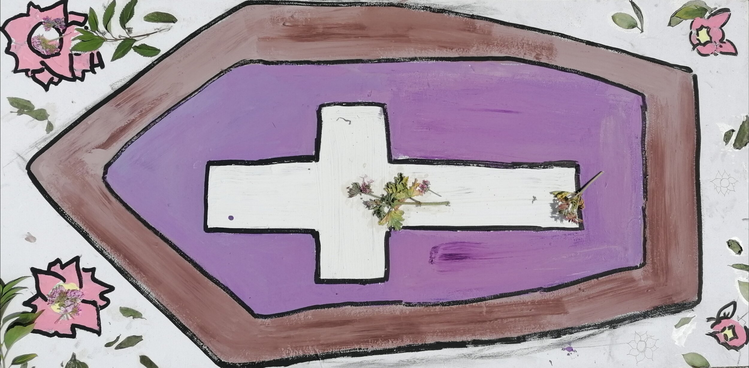 COFFIN WITH FLOWERS.