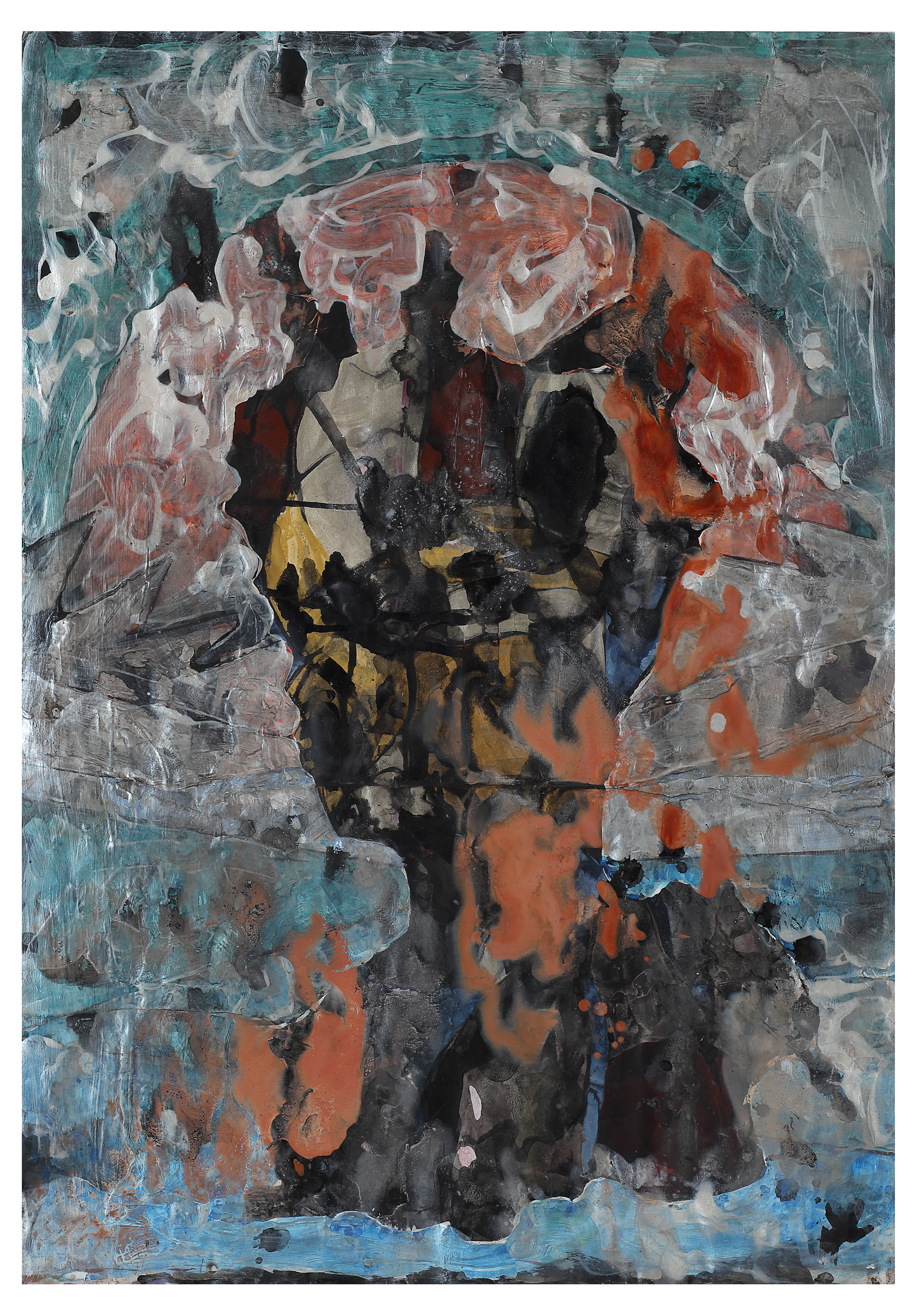 Deanio X, Fruit Bowl (triptych), 2023, acrylic, chalk, charcoal, graphite, ink and water on paper, 83 x 59cm, 32 5-8 x 23 1-2.png