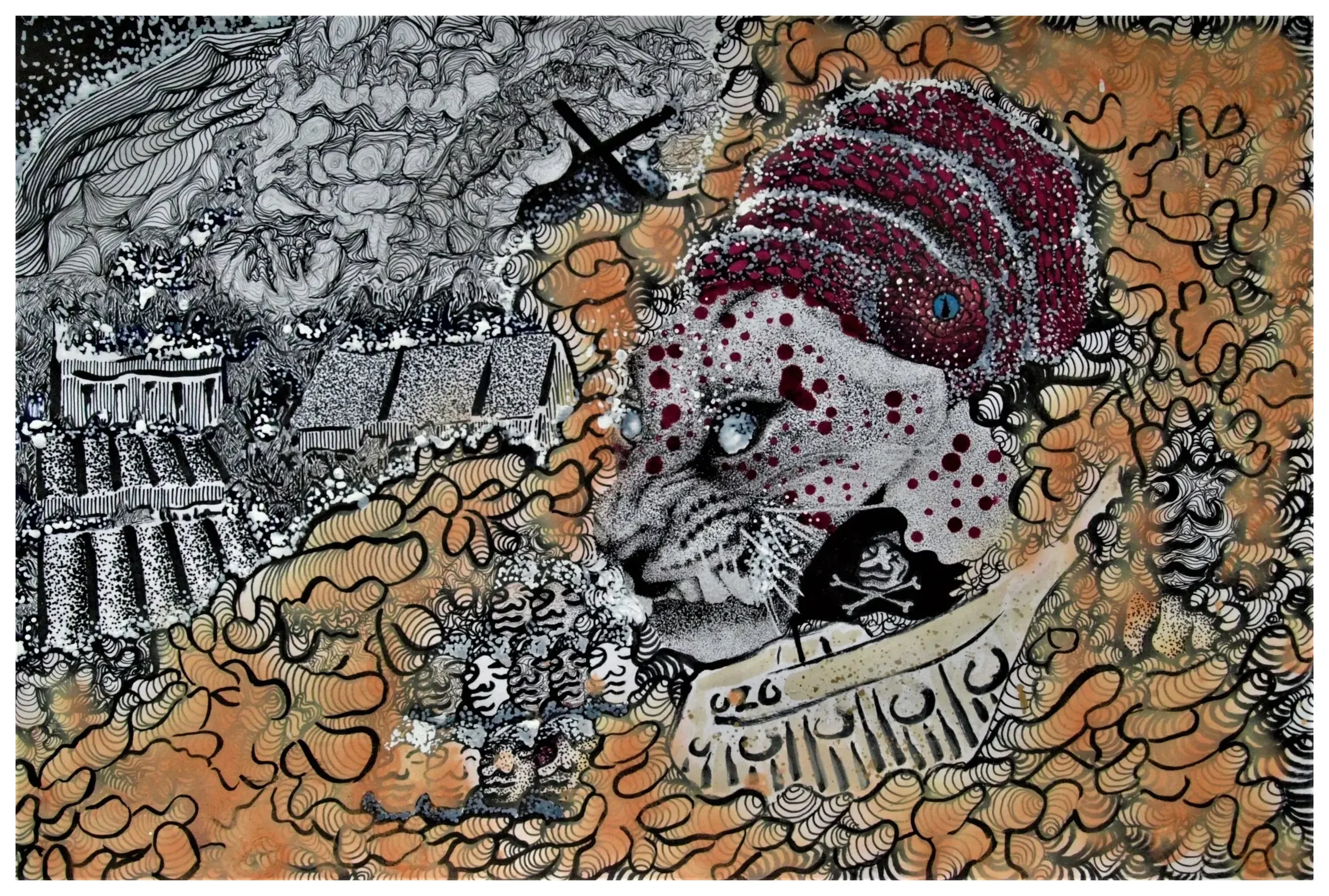 ---,
Mixed Media,
Deanio X, 
2018.