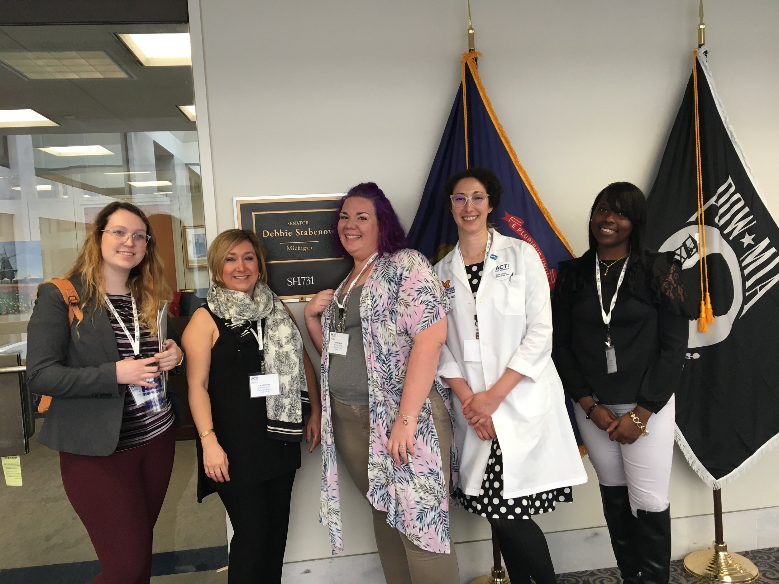 The Michigan Delegation outside Sen. Stabbenow's office! #ActForWomen