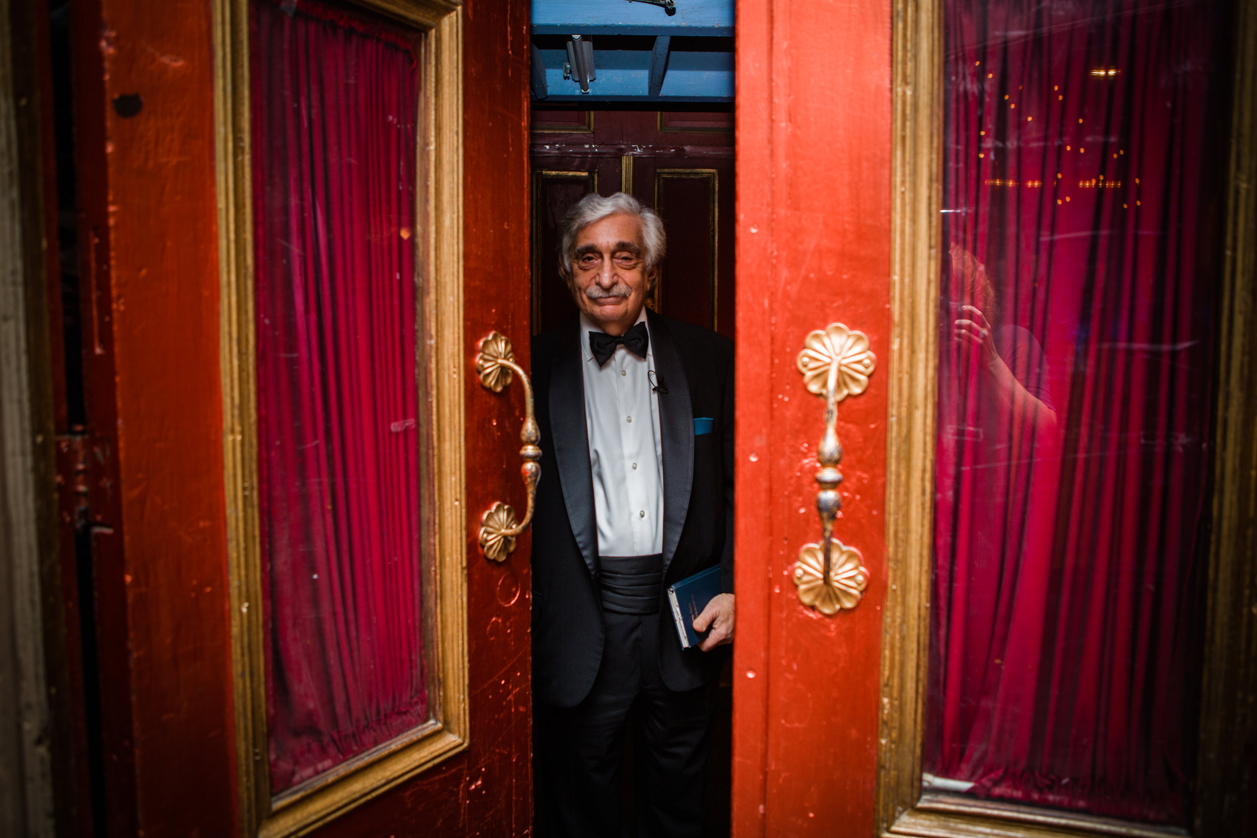 The Rabbi enters for the wedding ceremony