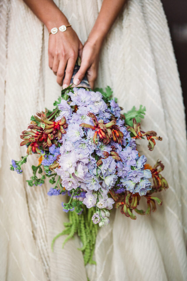 Rustic lavender wedding bouquet