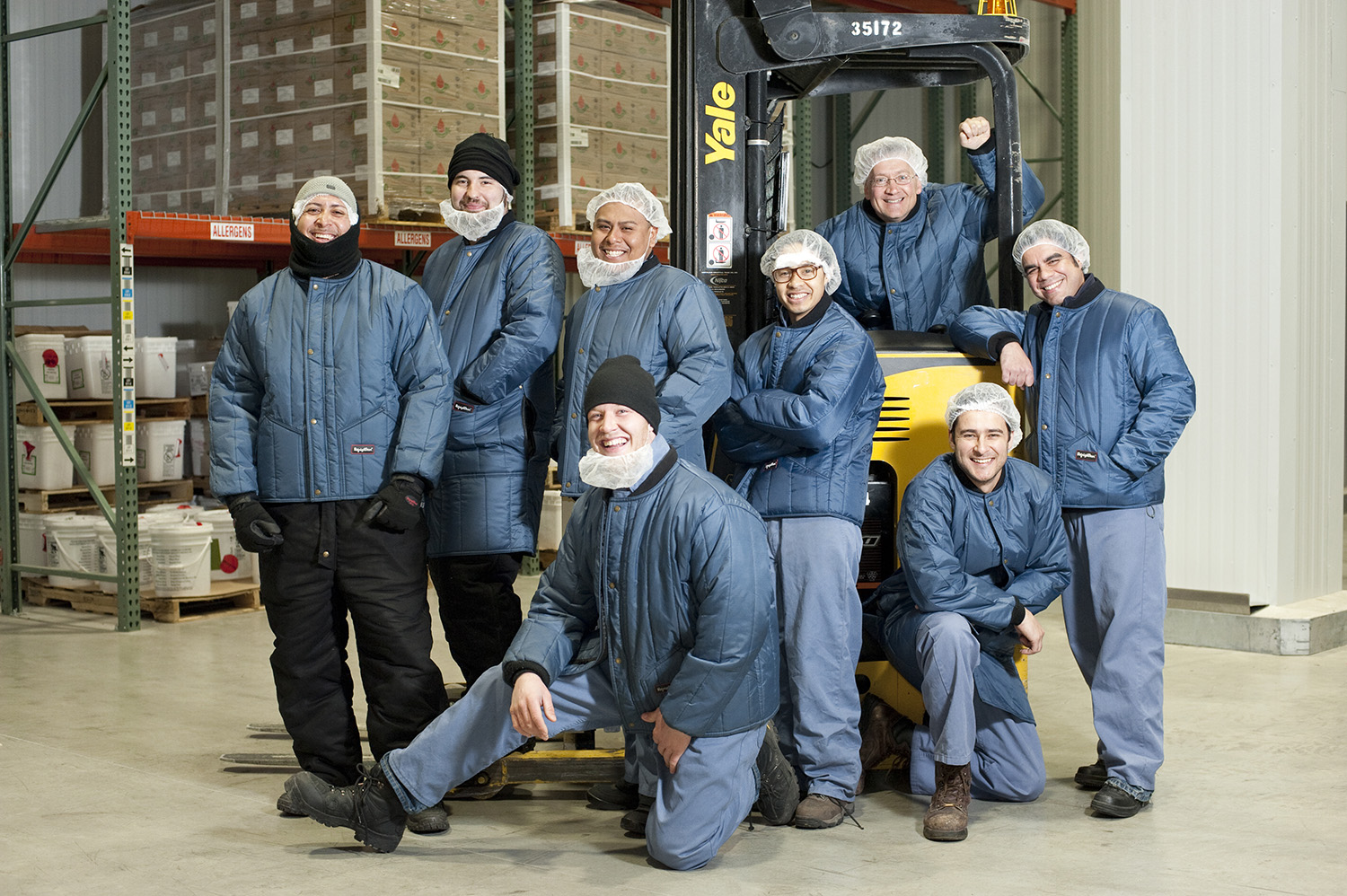 Team of heavy lifters at Jacqueline's Wholesale Bakery