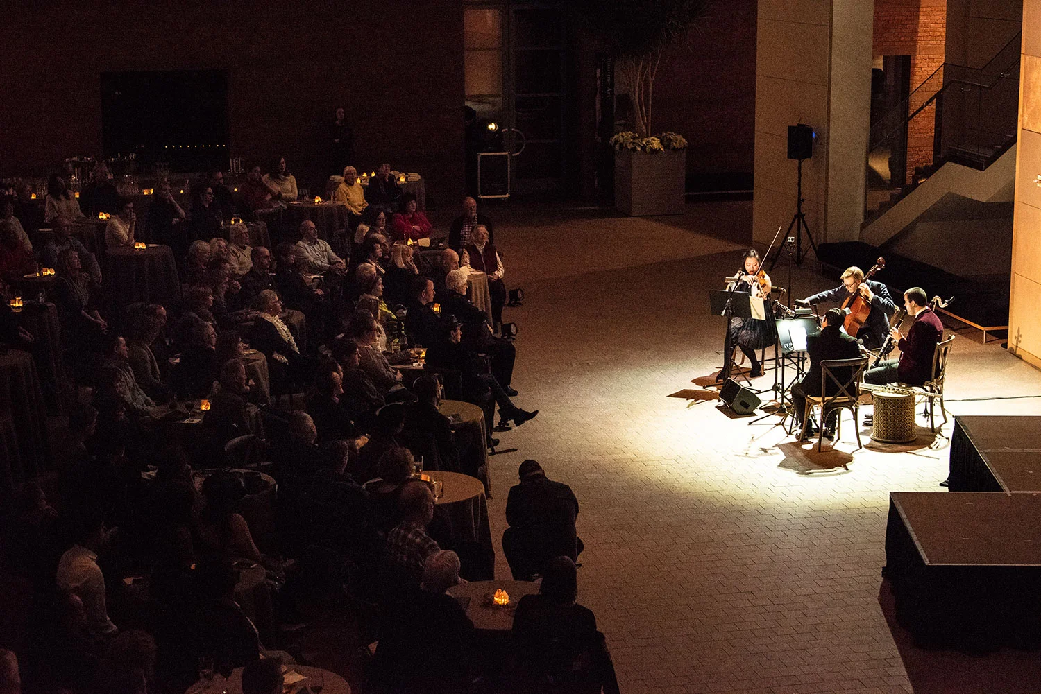 Hub New Music performing in the Peabody Essex Museum’s atrium