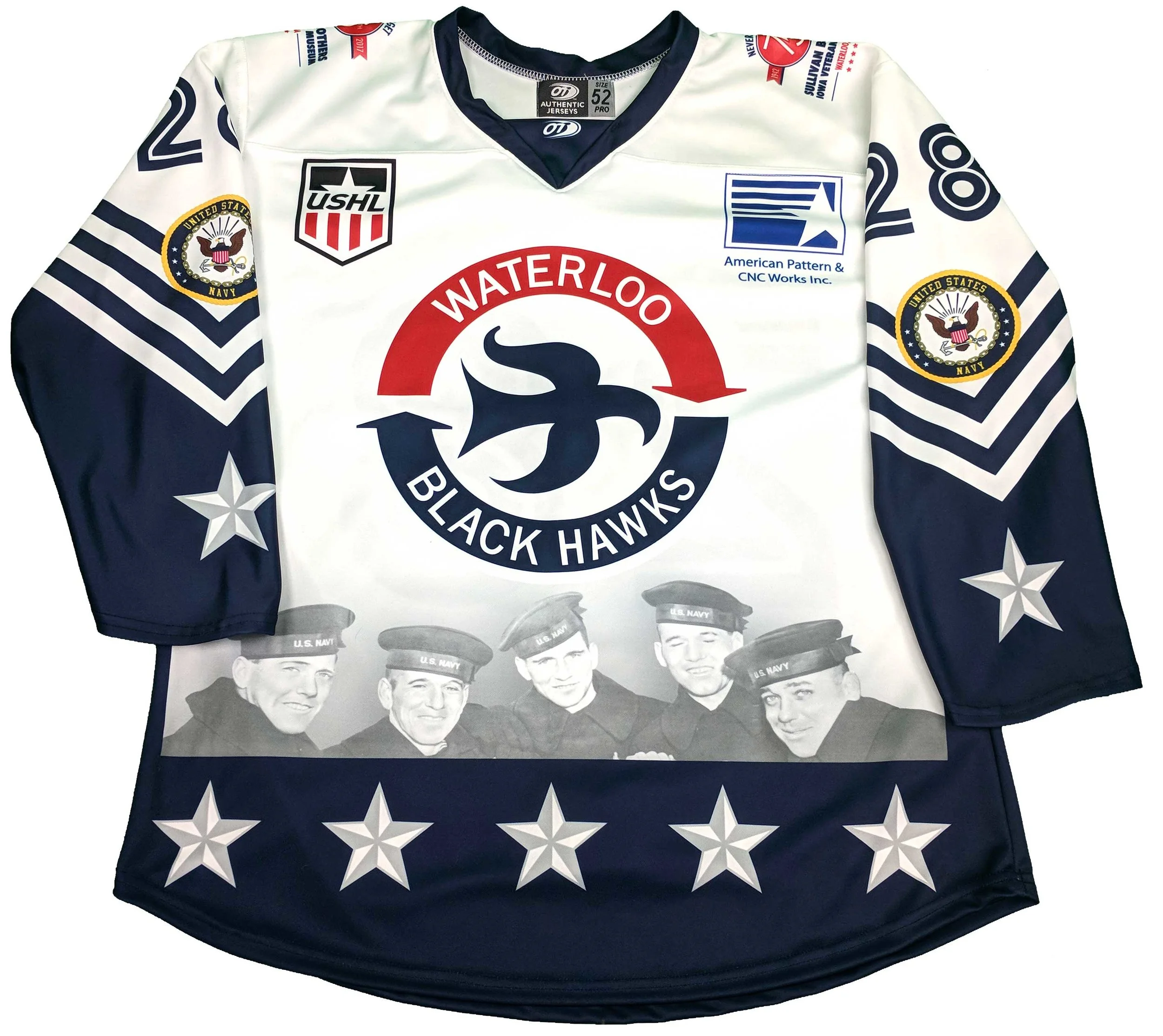 Waterloo Blackhawks: Five Sullivan Brothers 75th Anniversary jerseys