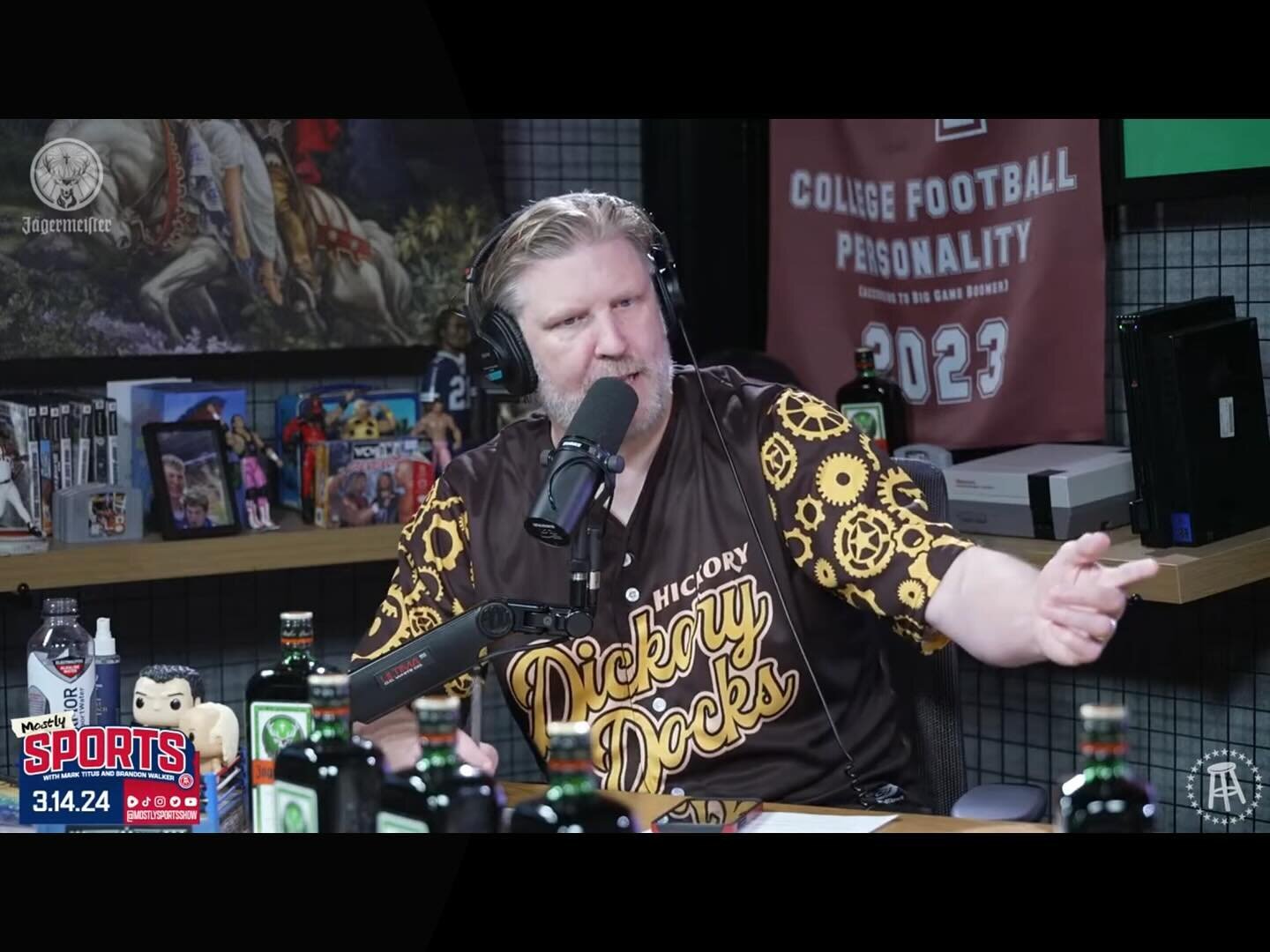 Shoutout to @bwalkersec from @barstoolsports for wearing the @hickorycrawdads Hickory Dickory Docks jersey for Jersey Day on yesterday&rsquo;s episode of @mostlysportsshow! #MadeByOTSports