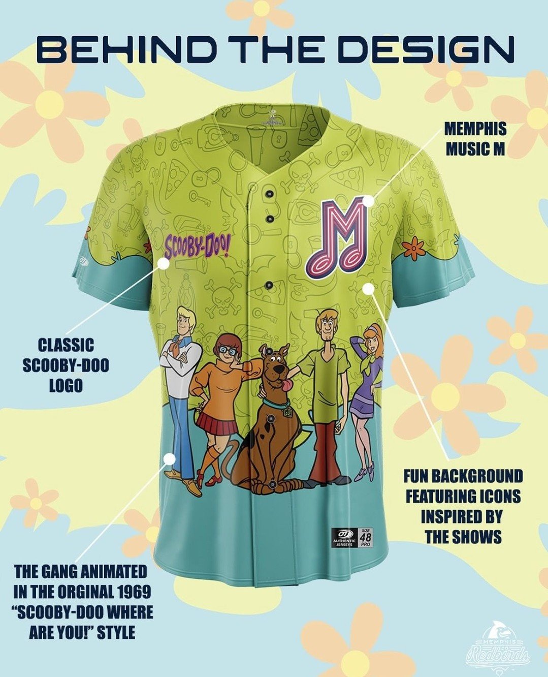 Here's a look at the design of the @memphisredbirds OT Sports Scooby-Doo jerseys they'll be wearing this Saturdayβ
.β
.β
.β
πΈ @memphisredbirds