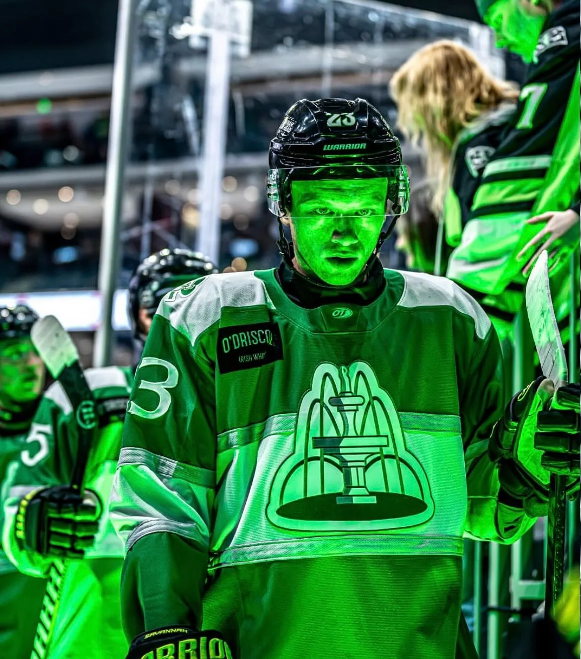 @savghostpirates embracing St Patrick&rsquo;s day in their OT sports jerseys 🍀🍀🍀