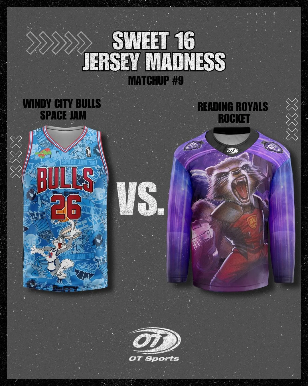 🏀 JERSEY MADNESS - ELITE 8

We are down to the heavy hitters.

🔥 @windycitybulls 
vs
⚡️ @readingroyals 

Tap the poll to enter your vote ⬇️
Final Four is on the line.