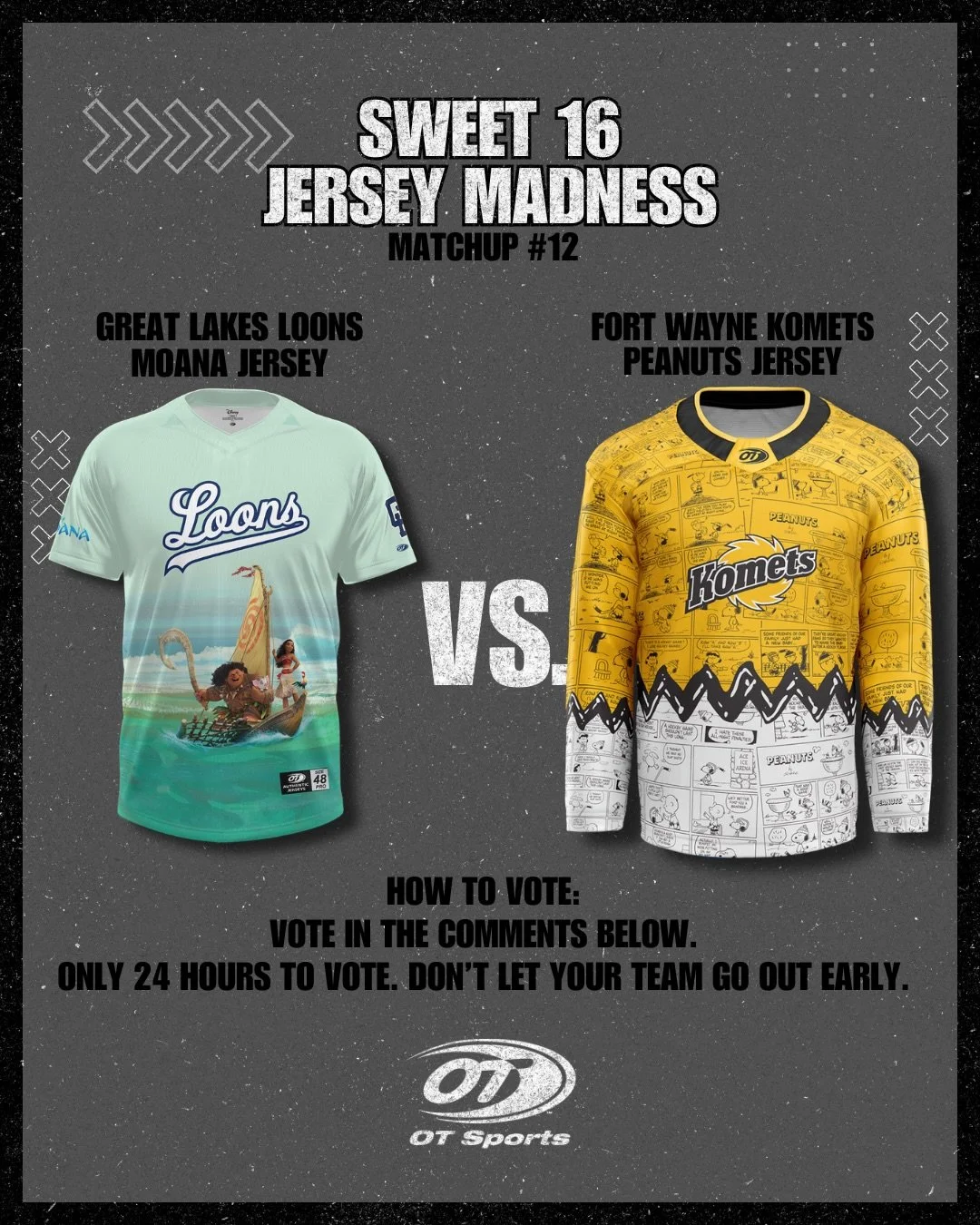 🏀 JERSEY MADNESS - ELITE 8

No easy matchups.

🌊 @greatlakesloons 
vs
🥜 @fwkomets 

Vote in the Poll ⬇️
24 Hours. Final Four awaits. Tag your squad!