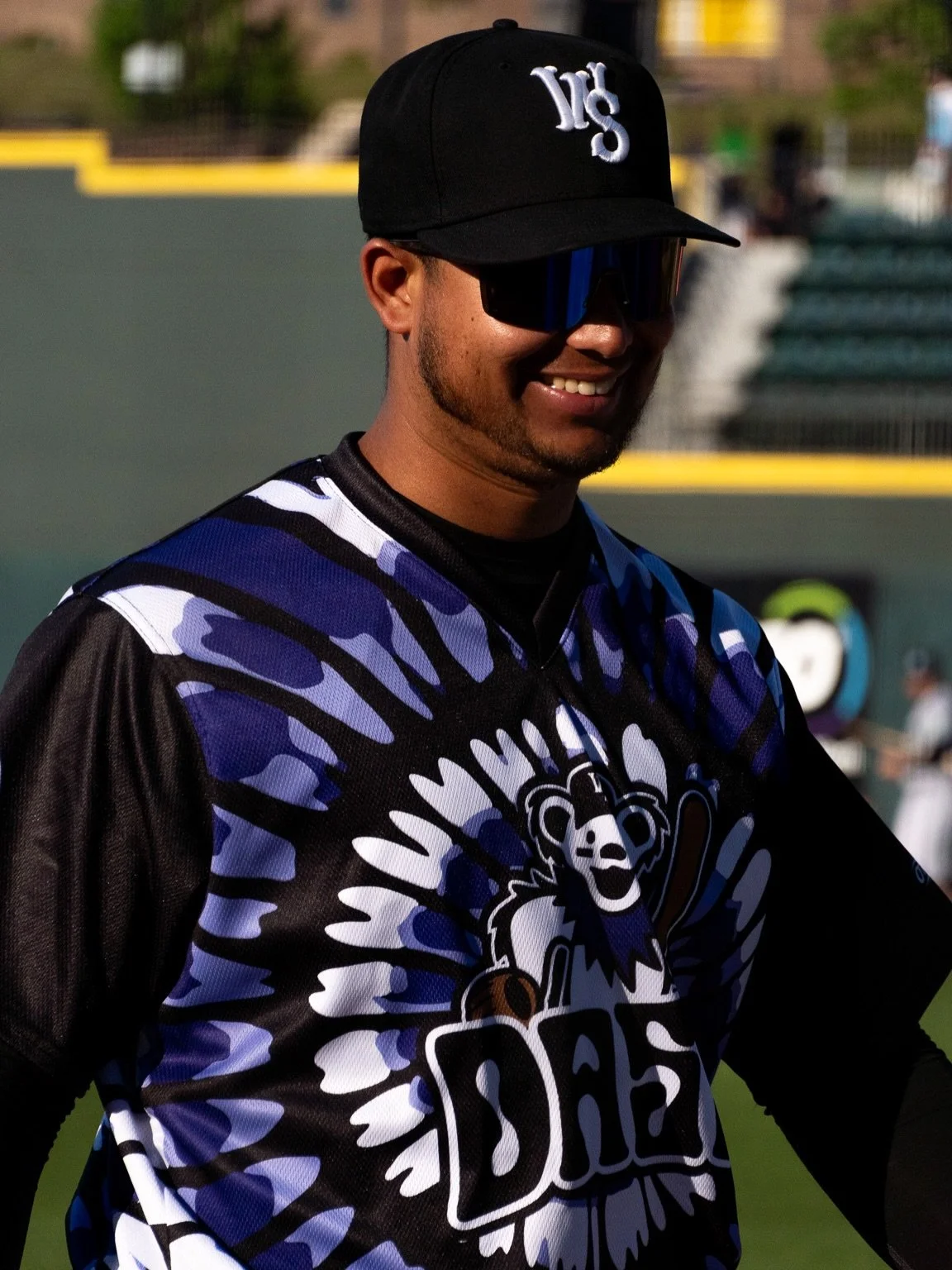 Truckin&rsquo; our way onto the field in full tie-dye 🌈⚾️
Grateful Dead Night with the @wsdashbaseball did not miss.

#gratefuldead #madebyot #winstonsalem #dash