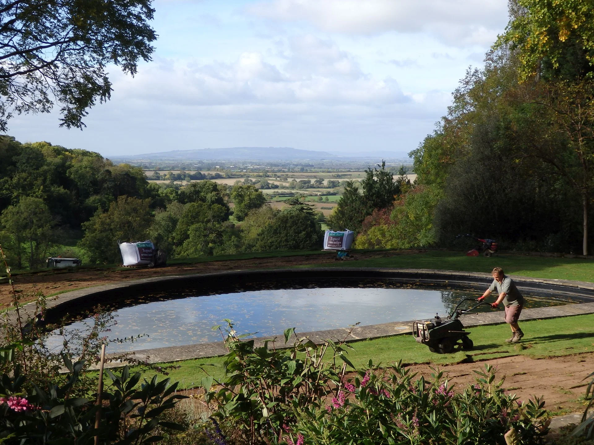 Returfing the lower garden