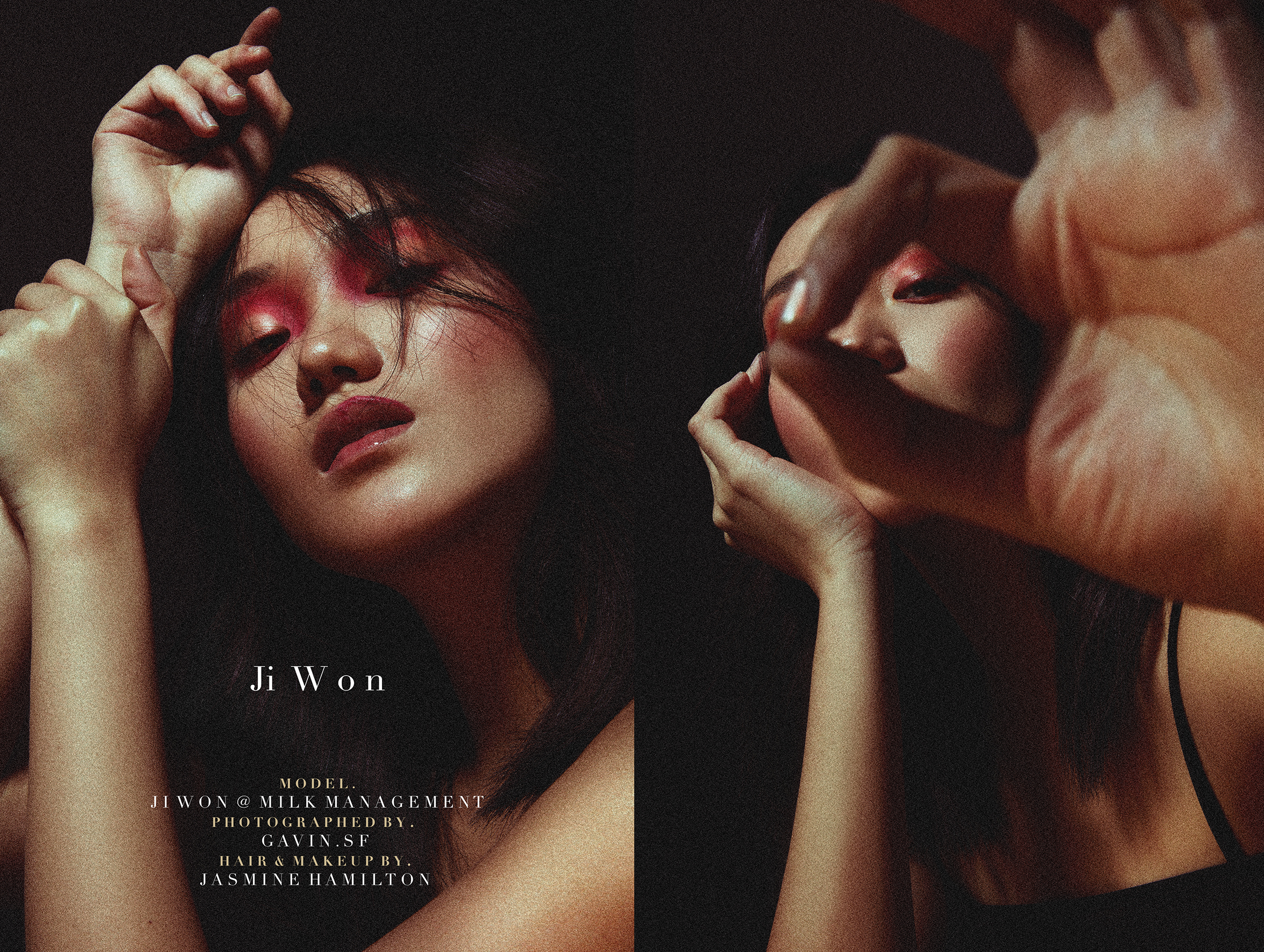 it was a great honour working with a very talented makeup artist called Jasmine Hamilton on this shoot with the amazing Ji Won from MILK Management To see more head over to BOOK II