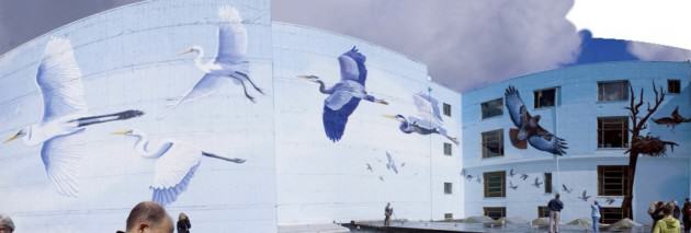 Oaks Bottom Mural, Portland, Oregon, commissioned by Mike Houck. Photo by Nelson Photography.