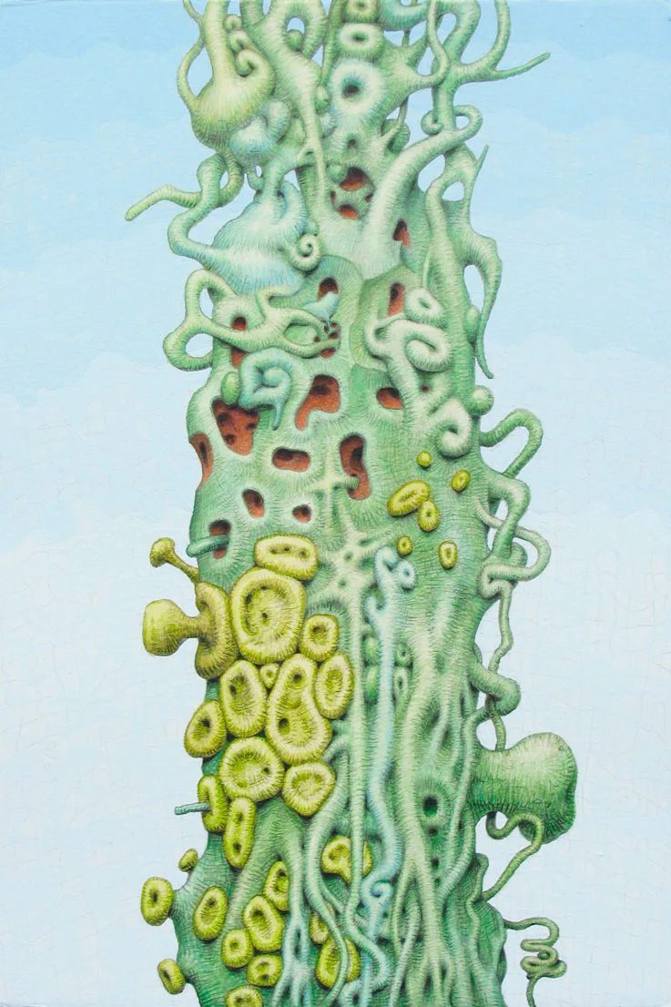 Untitled, 2008, color pencil, watercolor, graphite, flashe, 22 1/2 x 15 inches