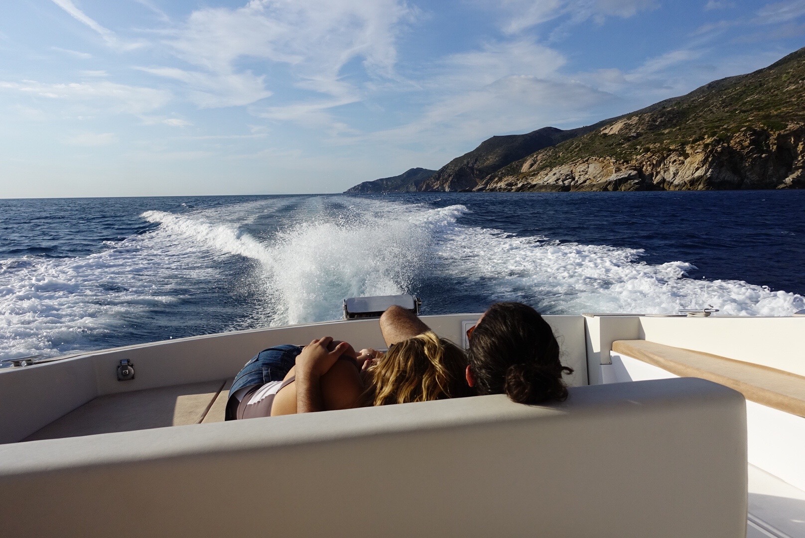 We got engaged on a boat off of Porto Ercole, on the Tuscan coast. We spent the day out on the water with plenty of sun, pasta, and wine.