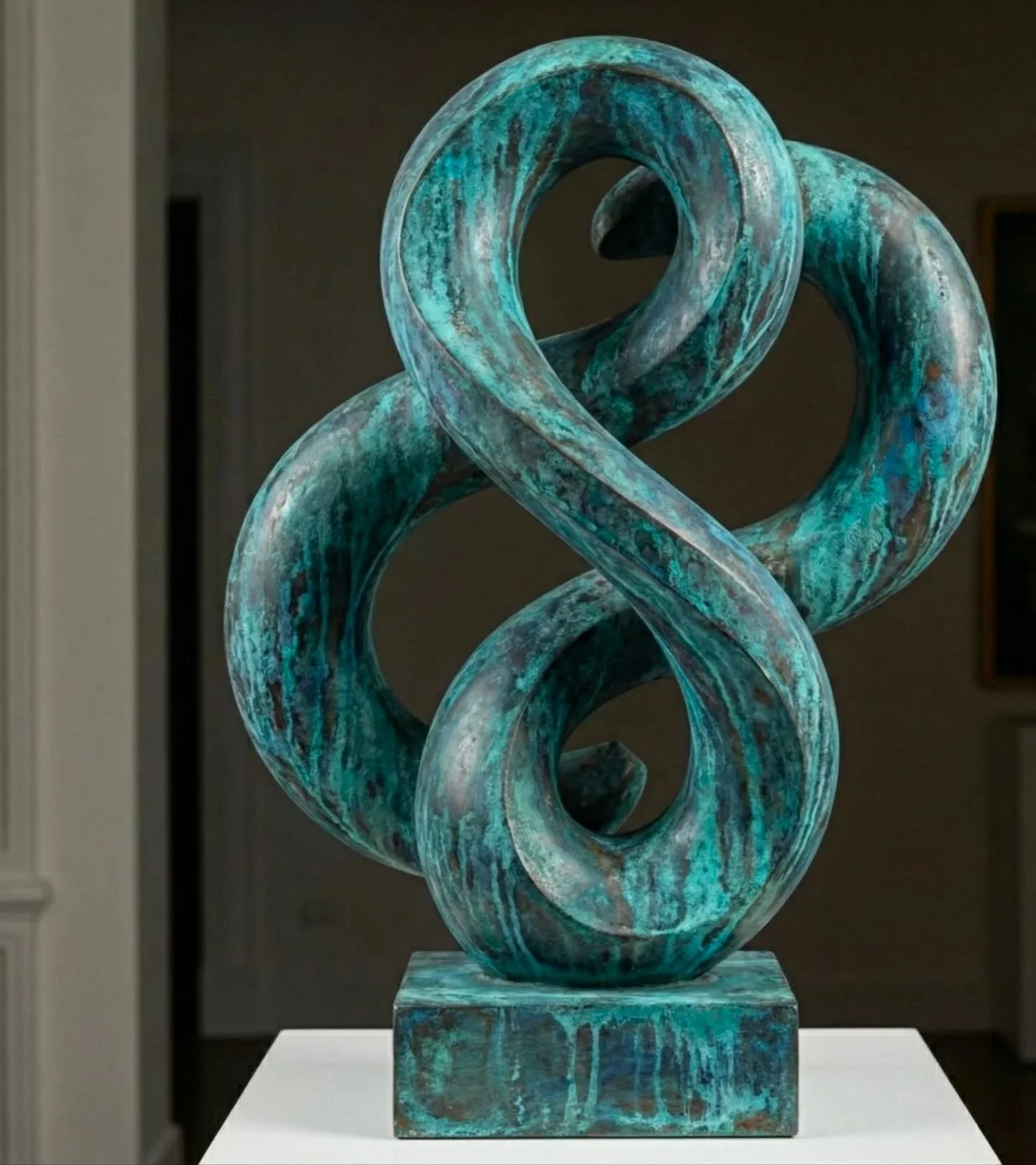 Title - Redress 
Edition - Unique Work
Material - Bronze 
Finish - Copper Blue Patina 
Base - Bronze
Finish - Copper Blue Patina

Single-Edition Bronze : Unique sculpture, handcrafted for the interiors and exteriors of tomorrow.  Handmade in the UK a