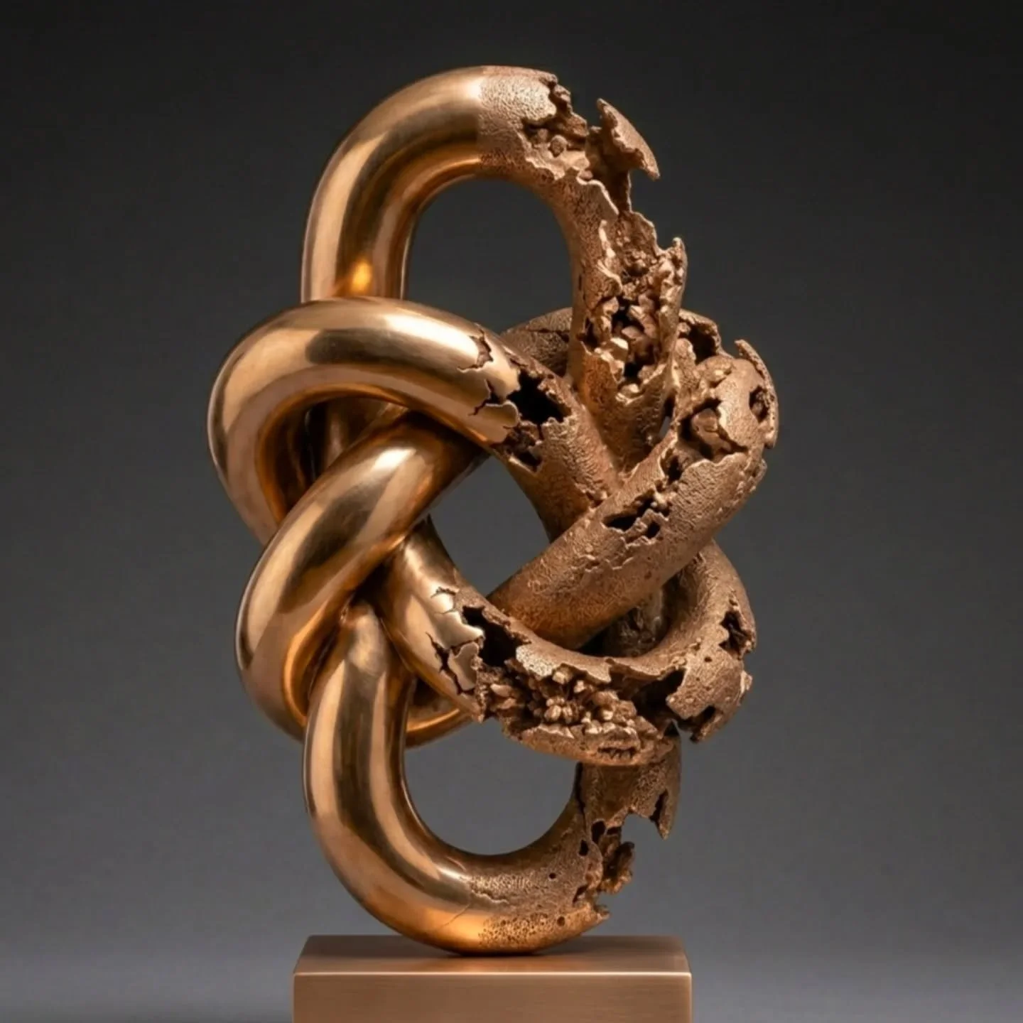 Title - REMAINS
Edition - 1/1 Studio Original
Material - Cast Silicon Bronze
Finish - Brushed 
Base - Bronze 
Finish - Brushed

A continuous, homed form interrupted by the stark beauty of erosion. This piece captures the tension between structural st
